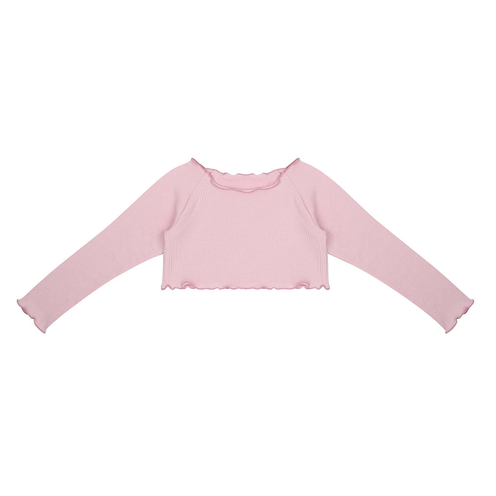 Girls Light Pink Crop Ballet T-Shirt
