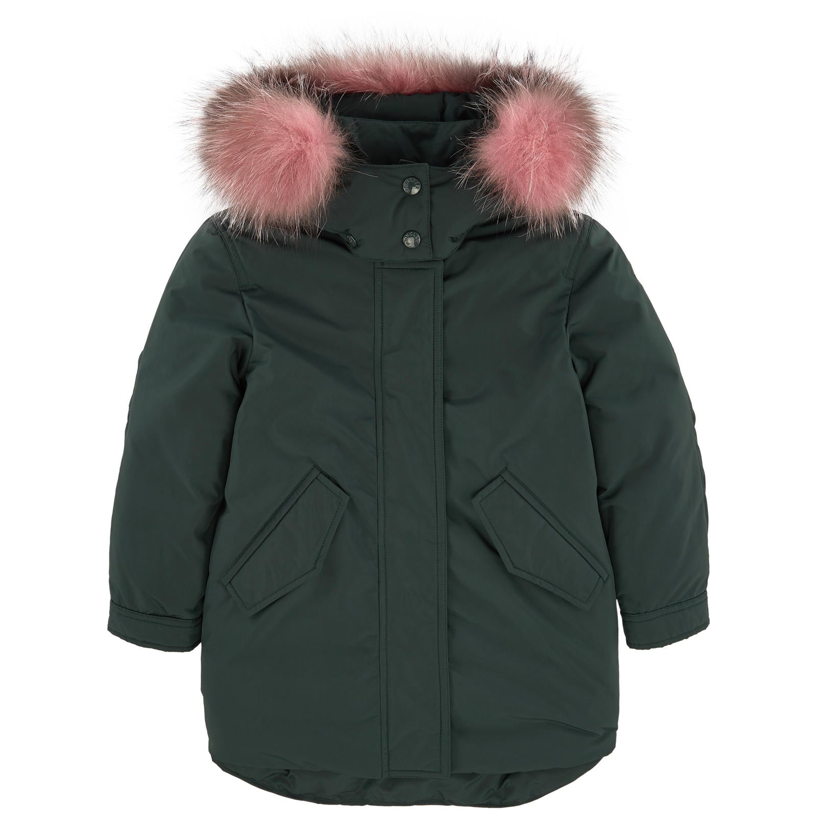Girls Dark Green "HIHIURA" Coat