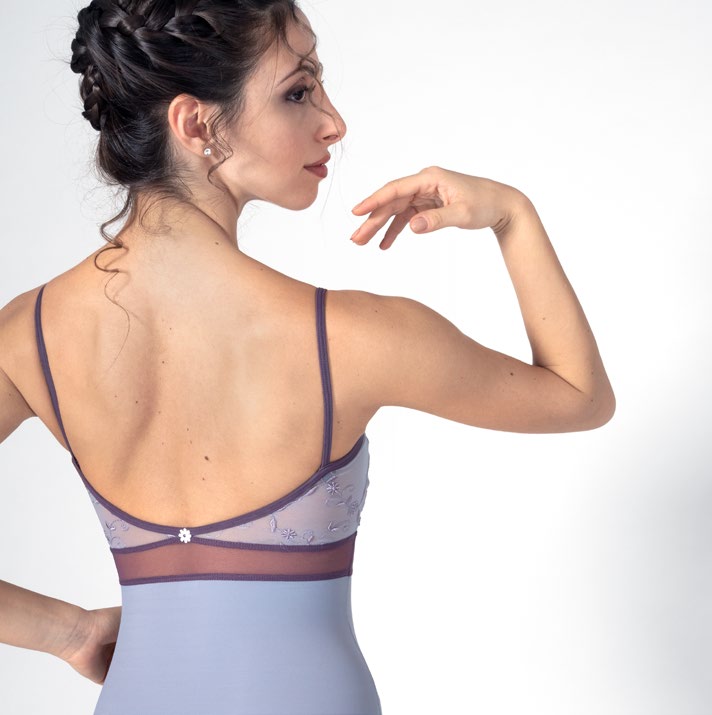 Girls Lilac Embroidered Ballet Onesies
