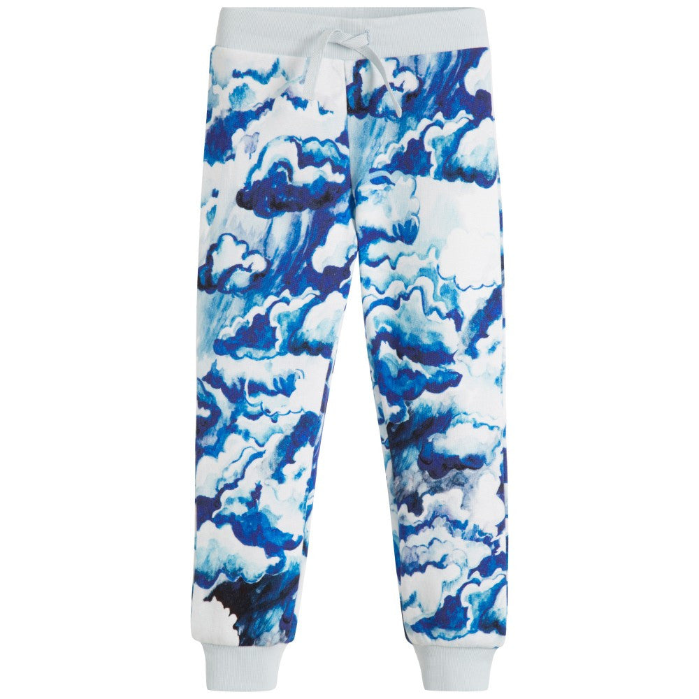 Girls Dark Blue Seas Of Clouds Printed Trouser - CÉMAROSE | Children's Fashion Store - 1