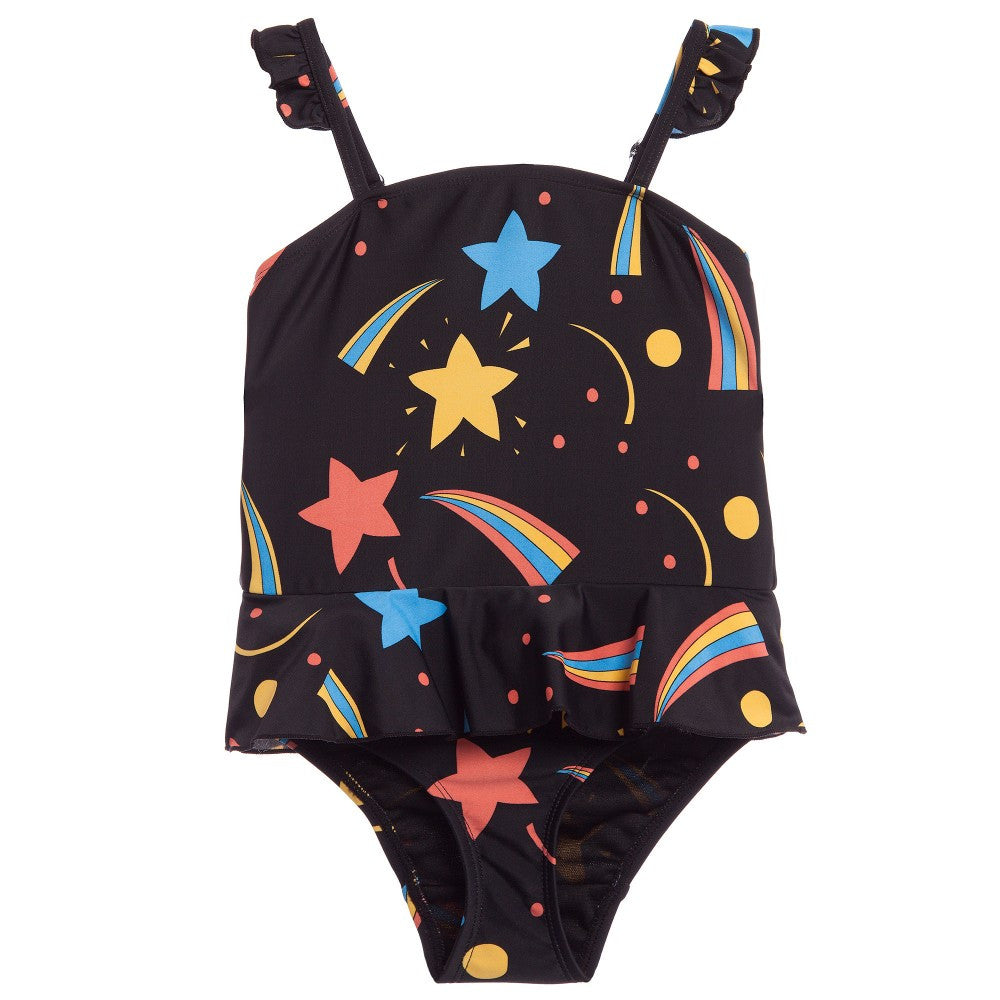 Girls Black Starry Sky Printed Skirt Swimsuit - CÉMAROSE | Children's Fashion Store - 1