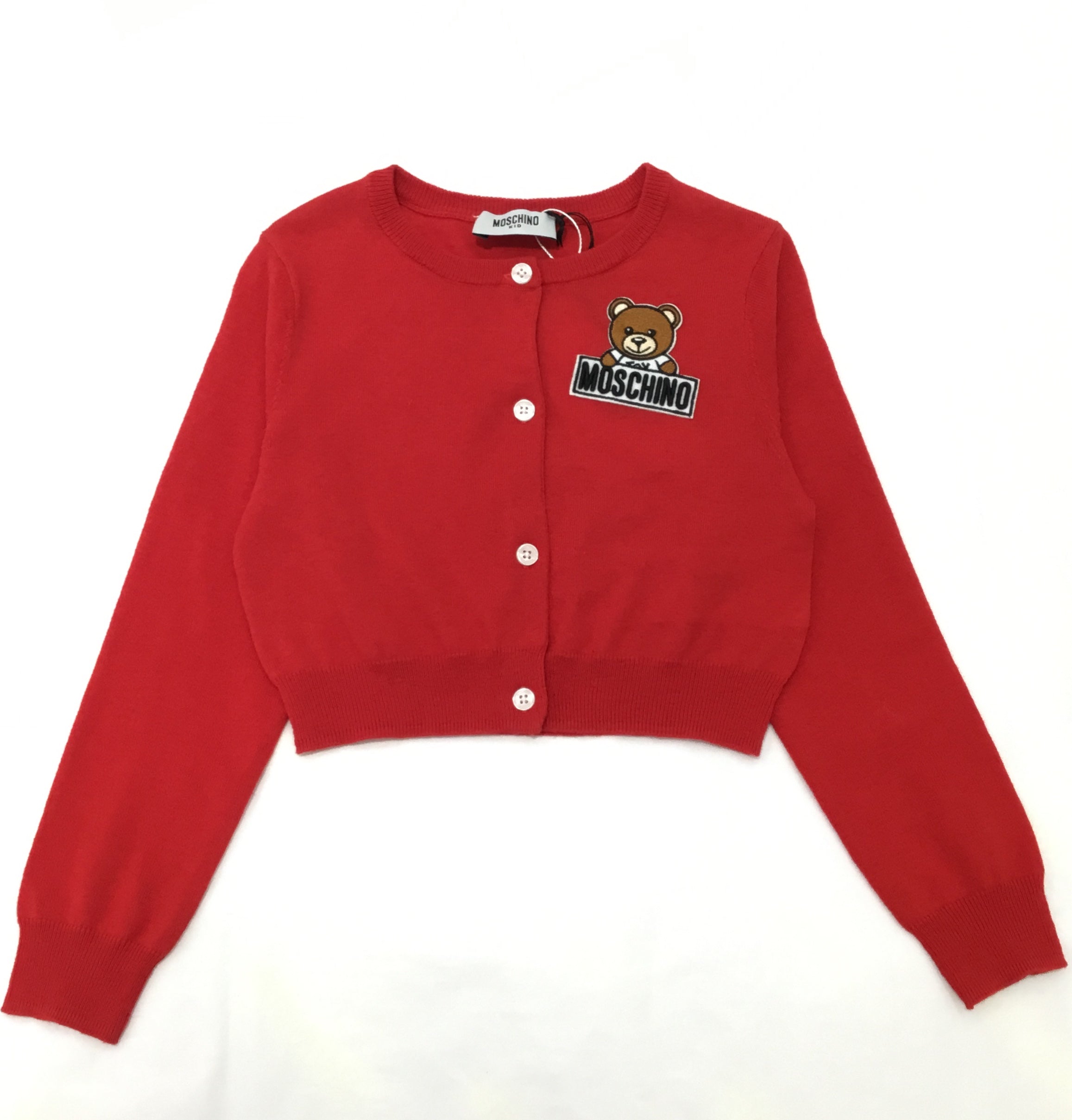 Girls Poppy Red Cotton Cardigan