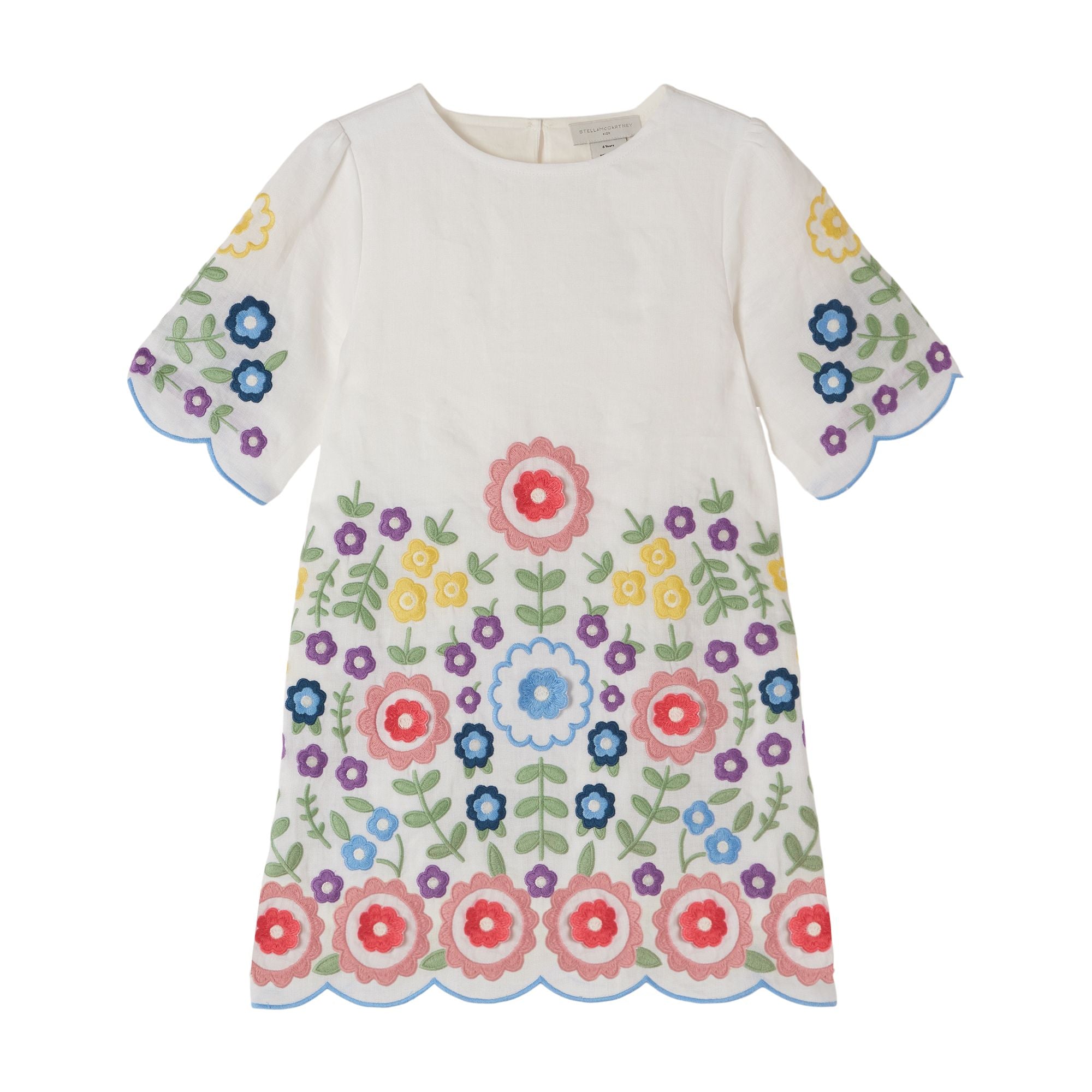 Girls White Printing Dress