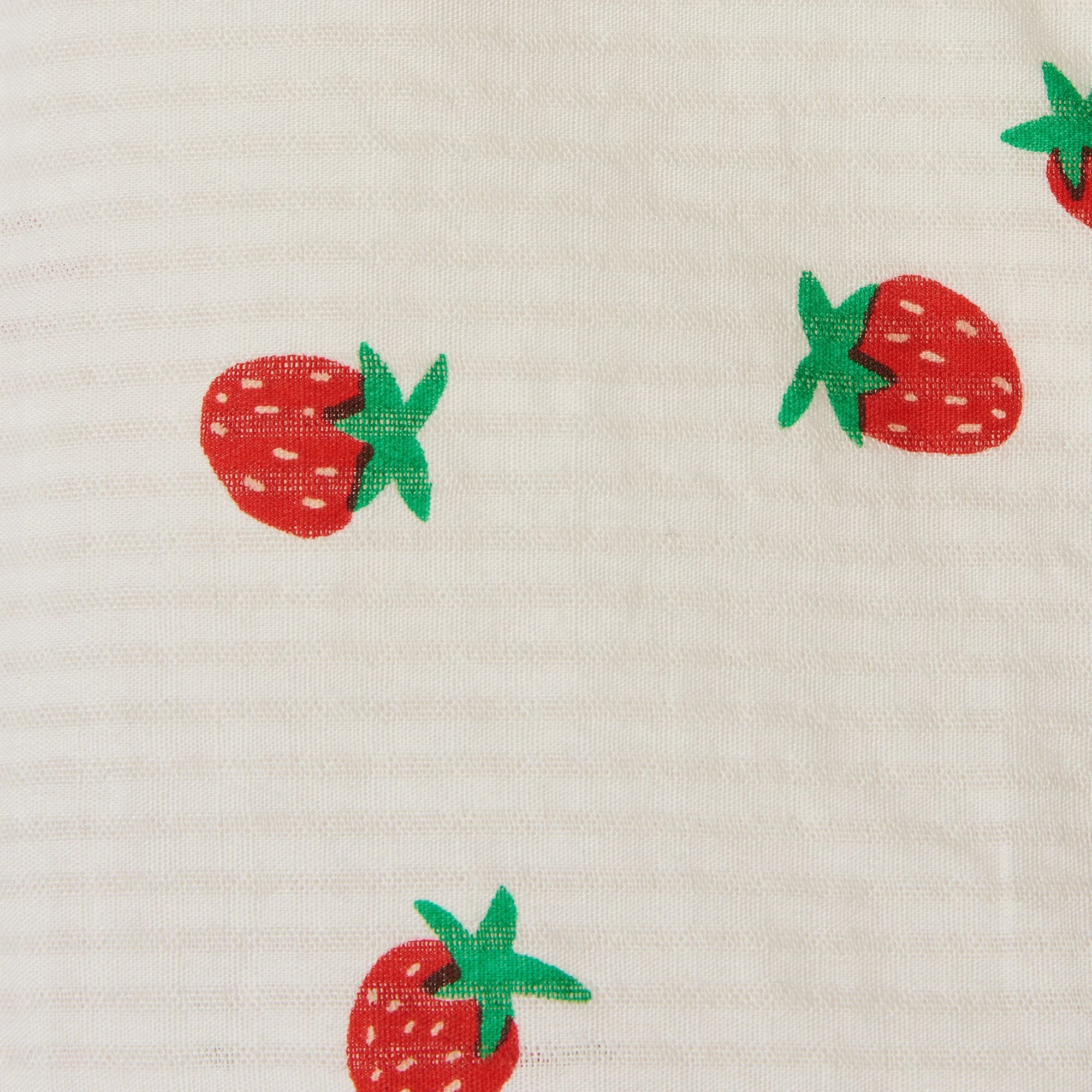 Girls White Strawberry Tops