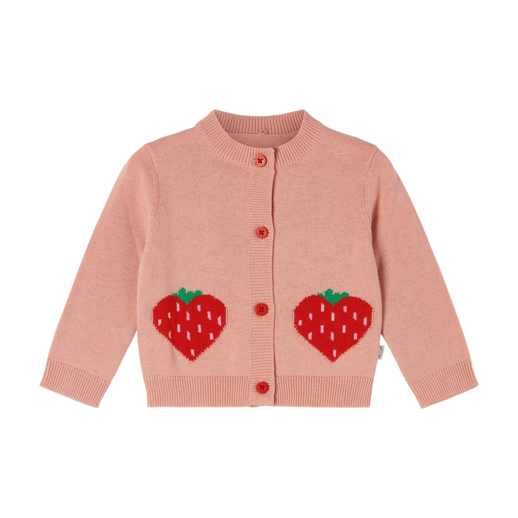 Baby Girls Pink Strawberry Cardigan