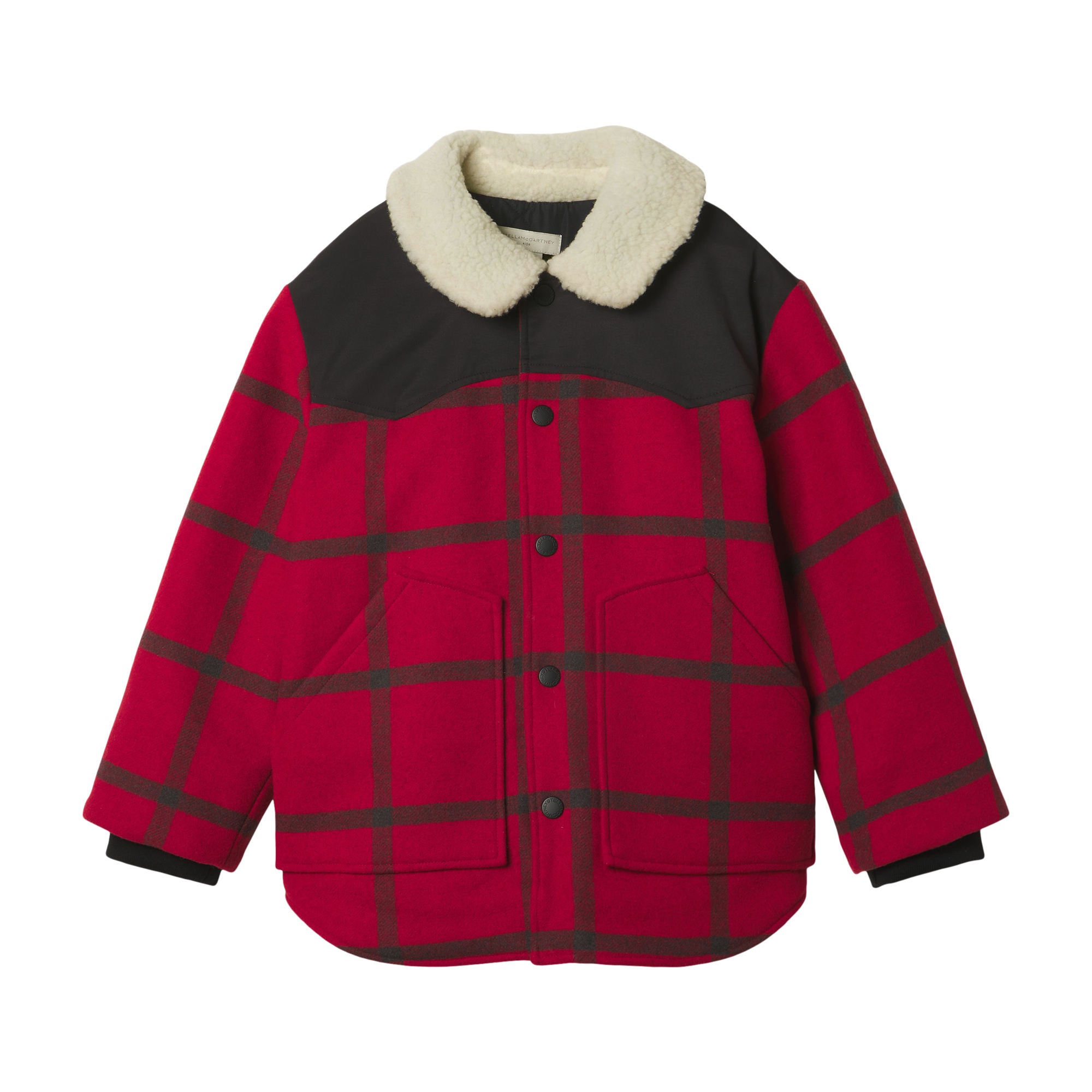 Boys Red Check Padded Jacket