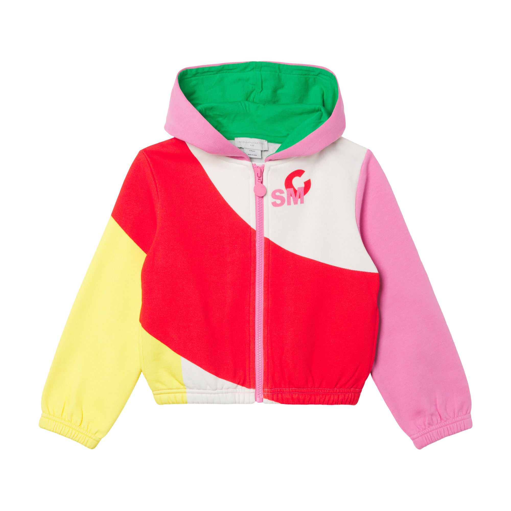 Girls Multicolor Logo Zip-Up Top