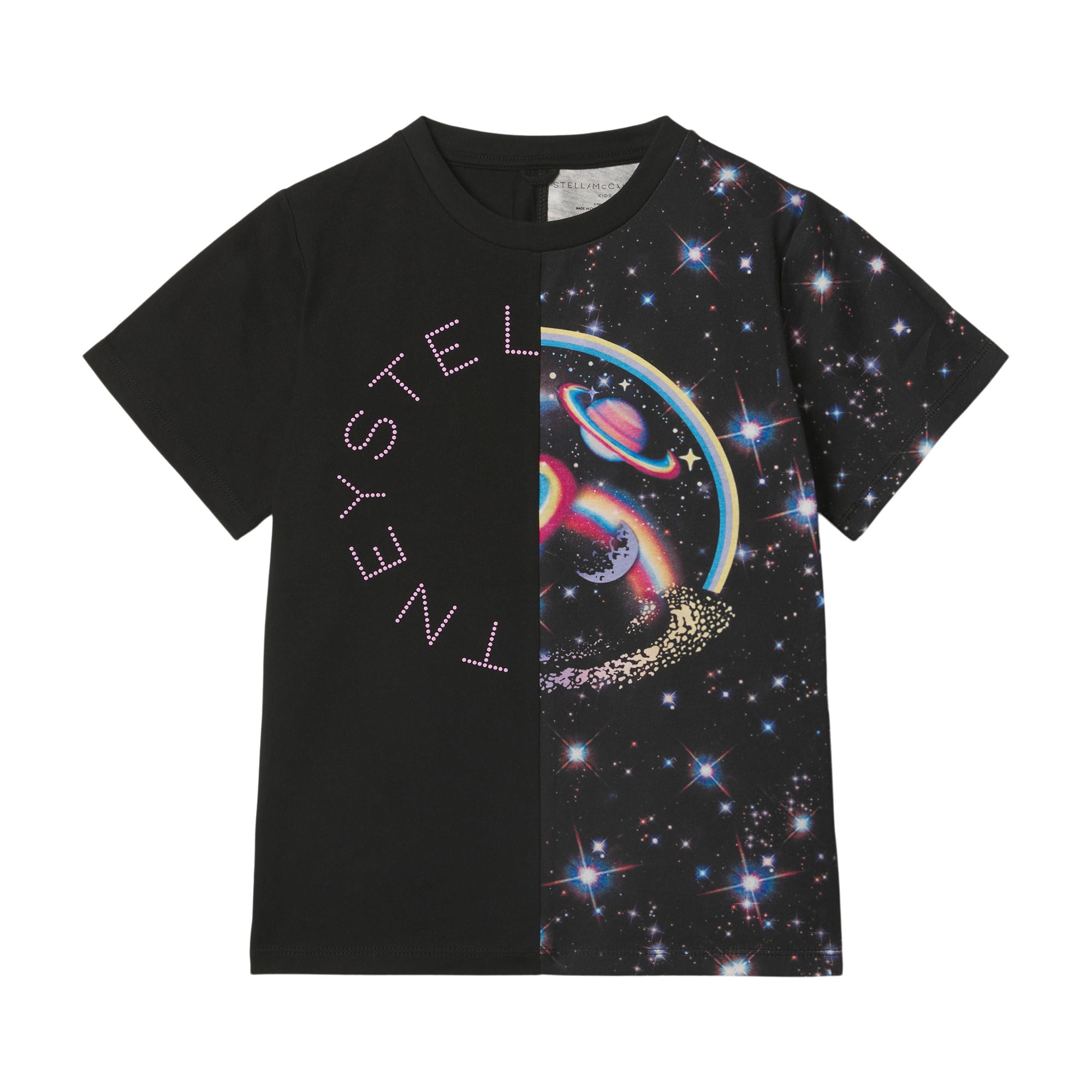 Girls Black Logo Cotton T-Shirt