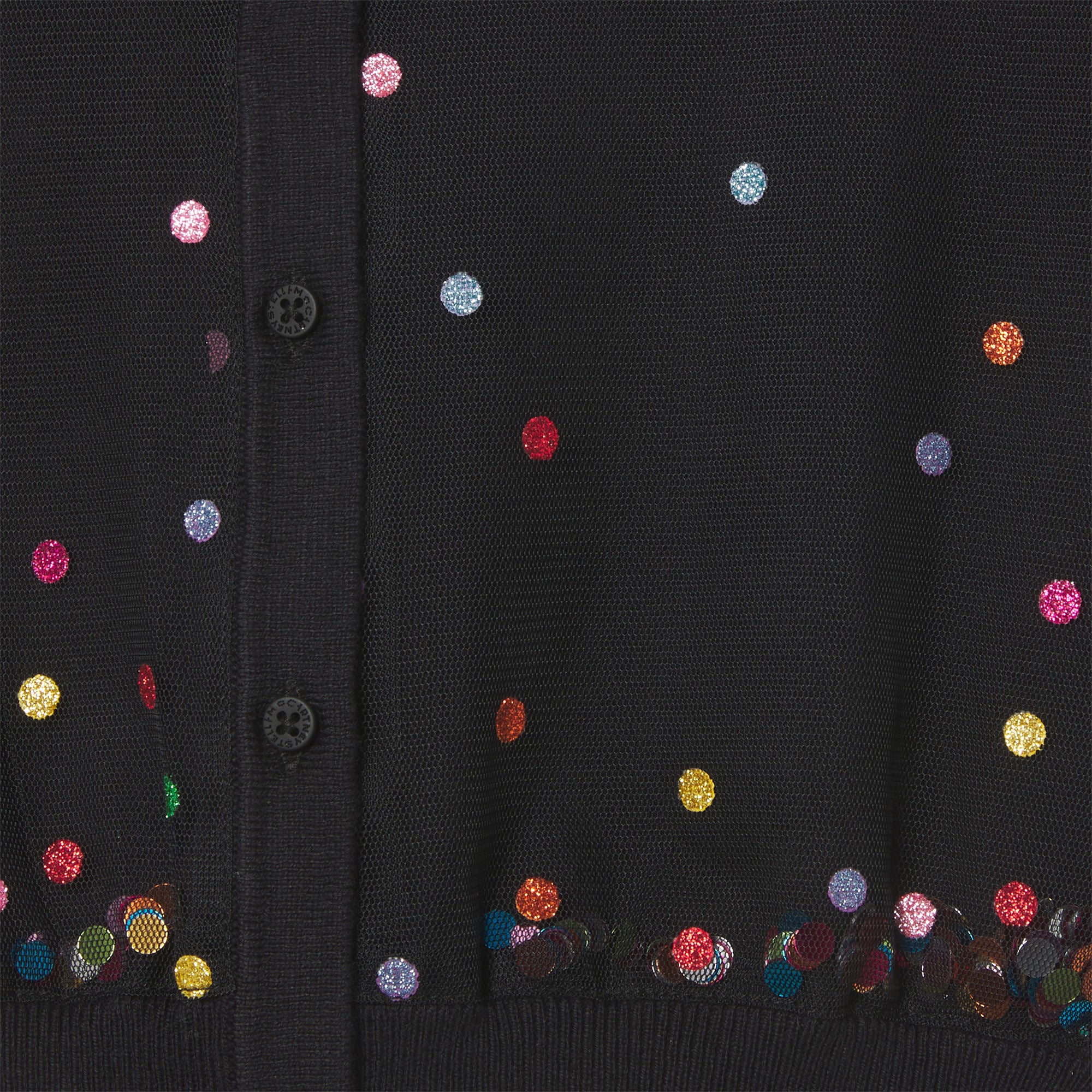 Girls Black Sequins Cardigan