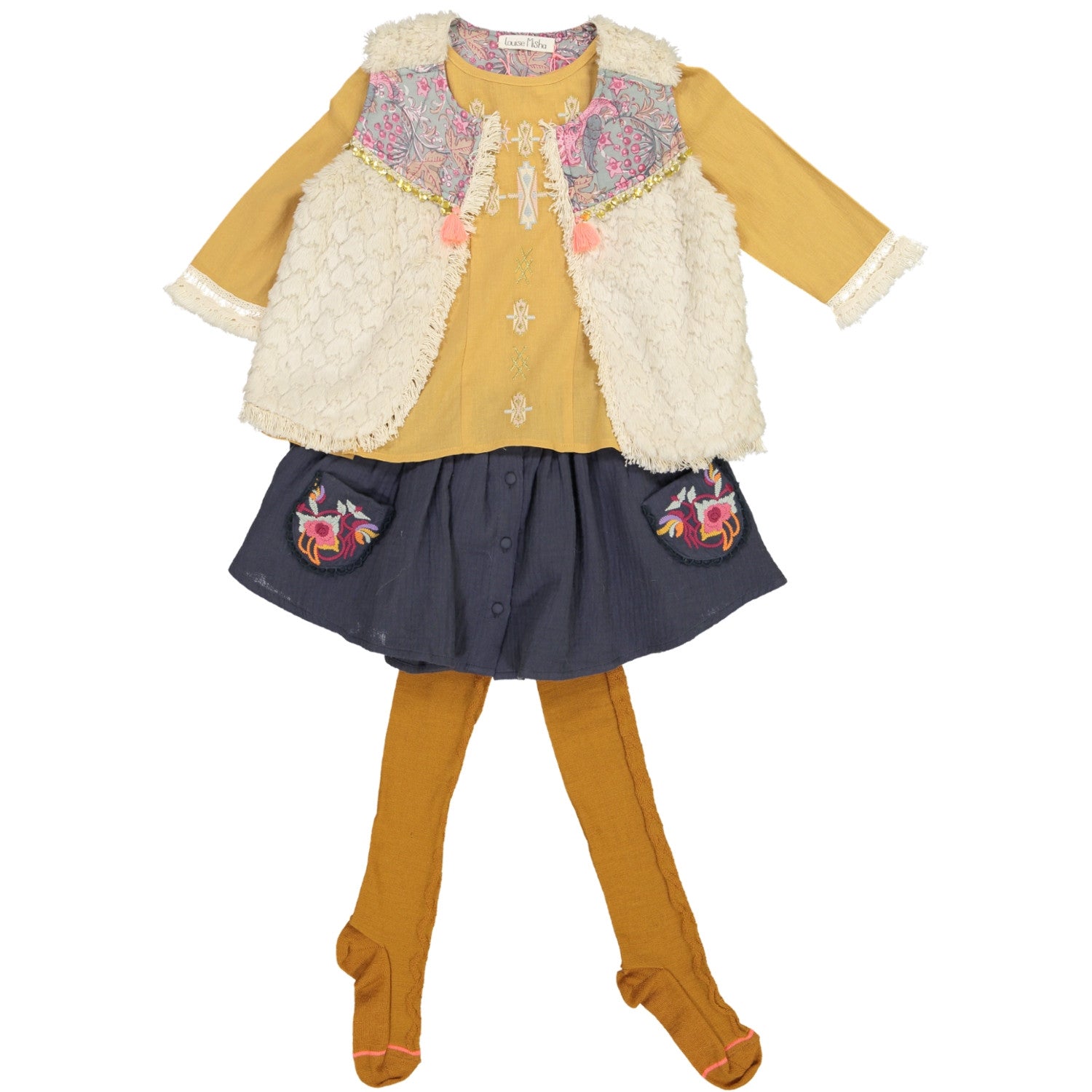 Girls Yellow 'Iceberg' Tight - CÉMAROSE | Children's Fashion Store - 2