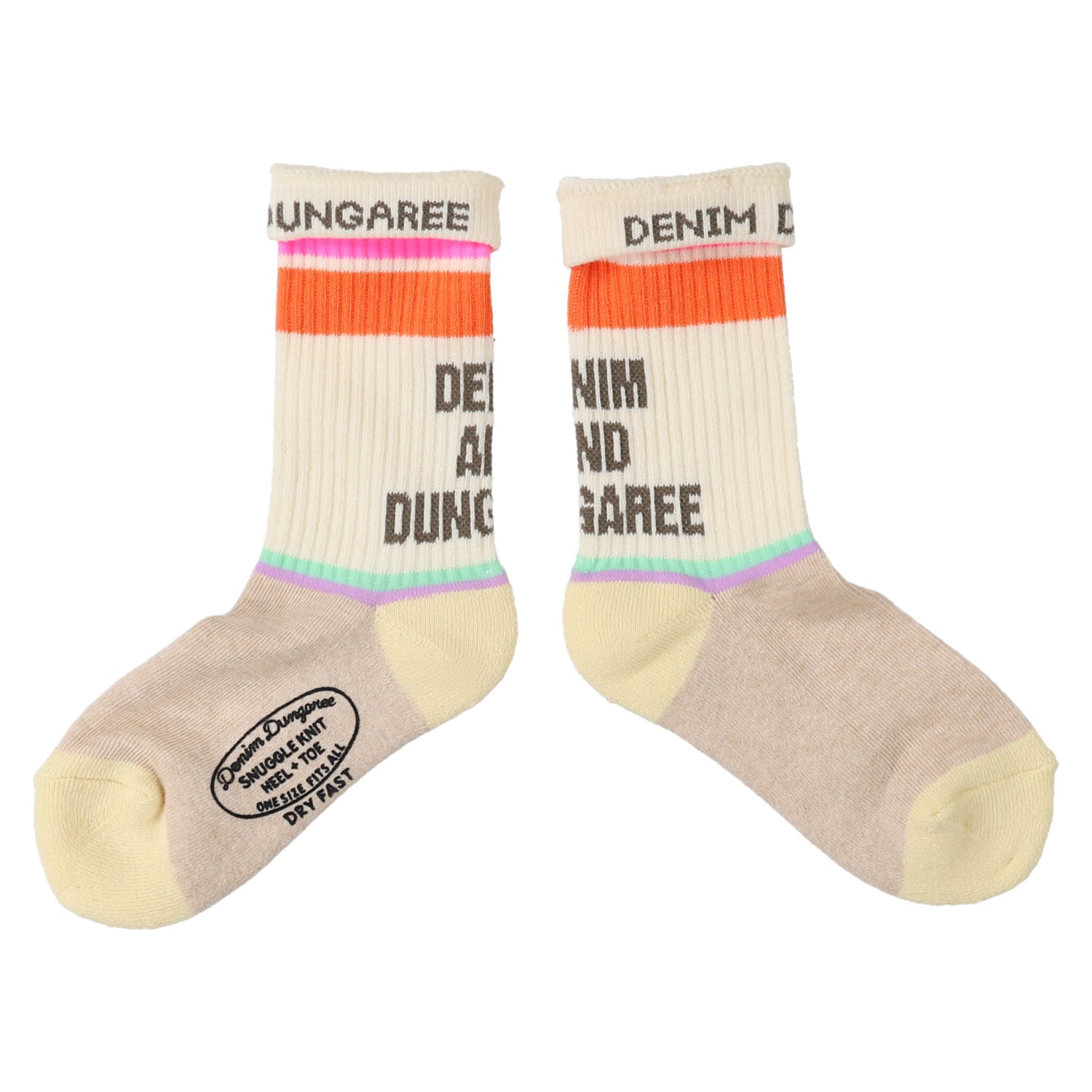Boys & Girls Beige Logo Cotton Socks
