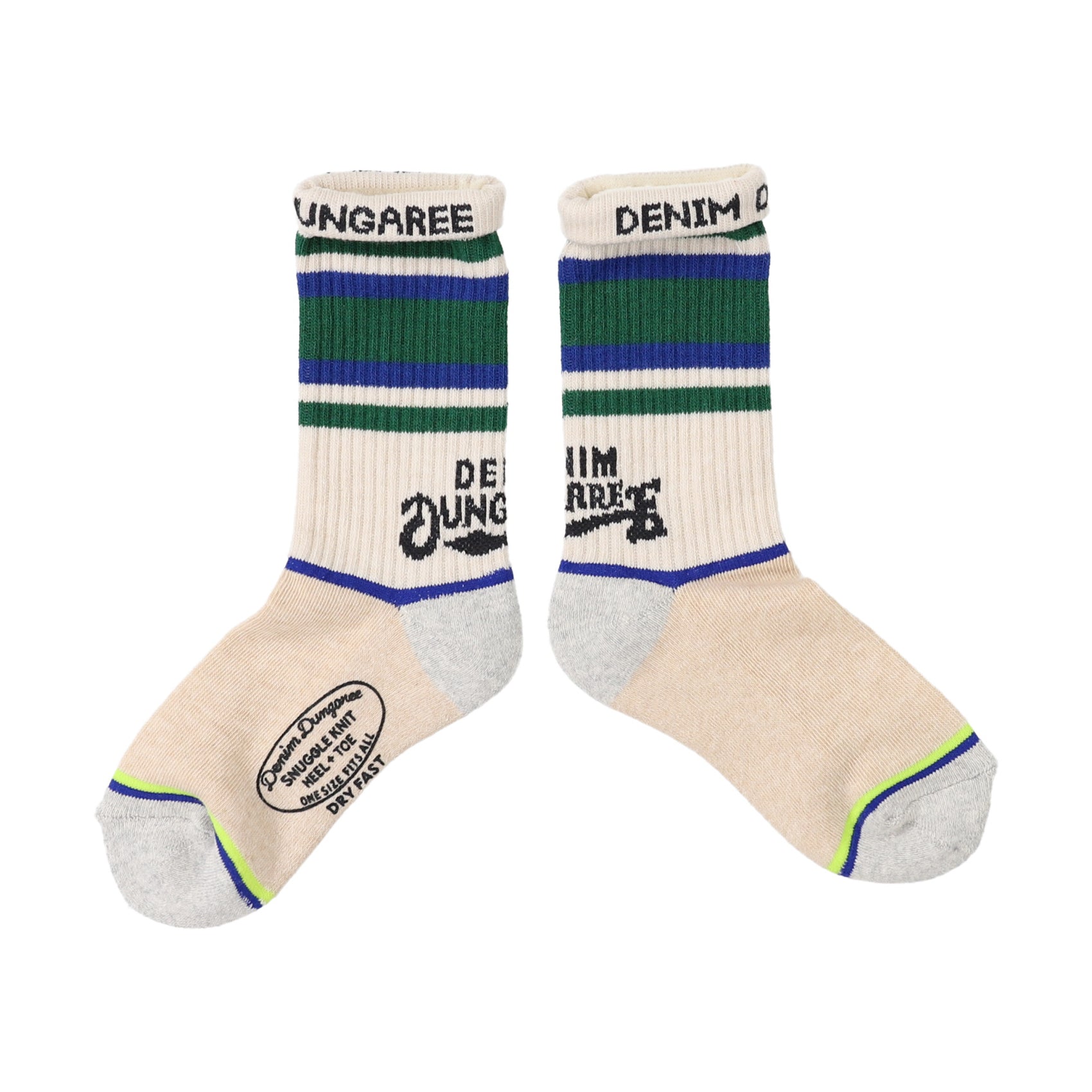 Boys & Girls Green Logo Cotton Socks