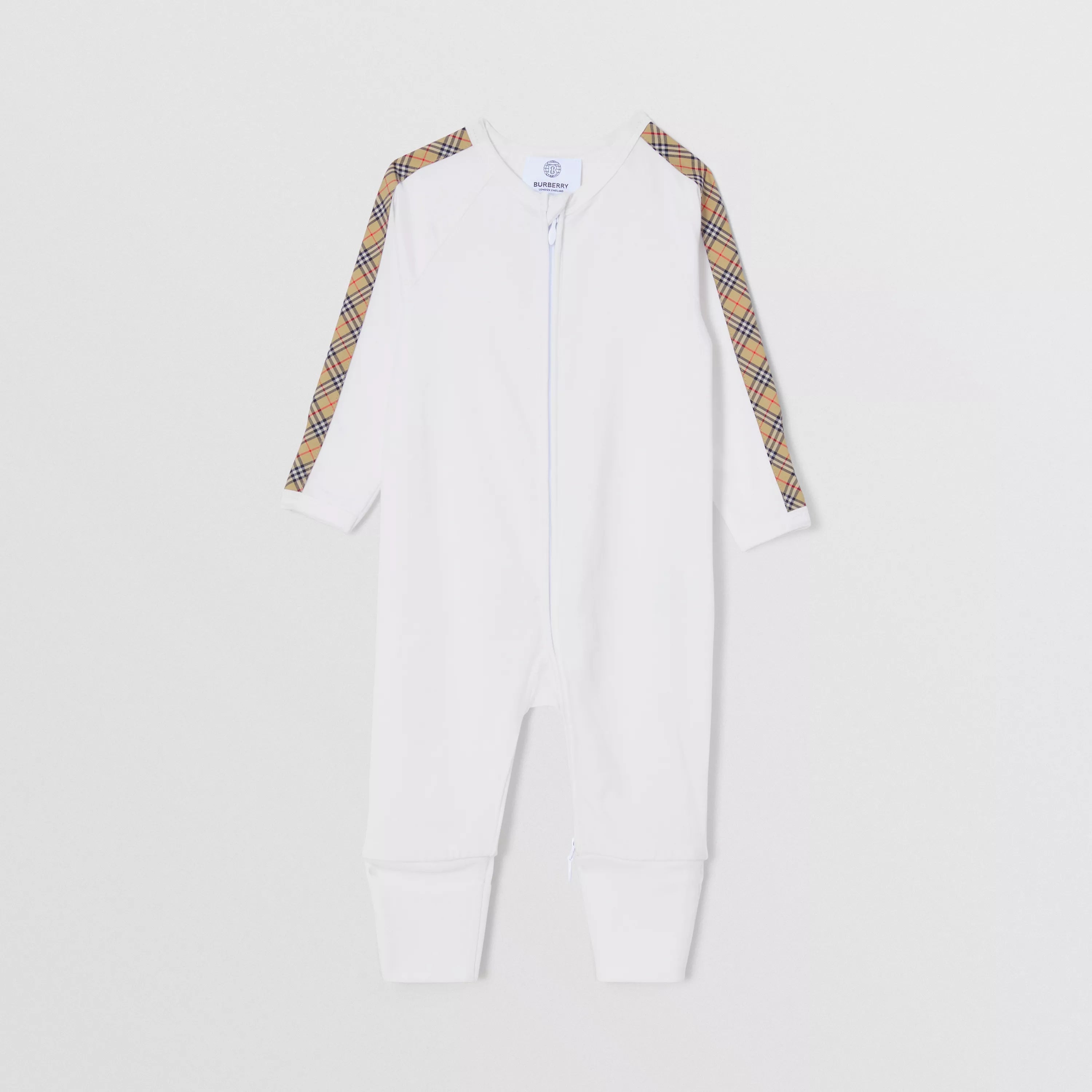 Baby Boys & Girls White Cotton Babysuit Set