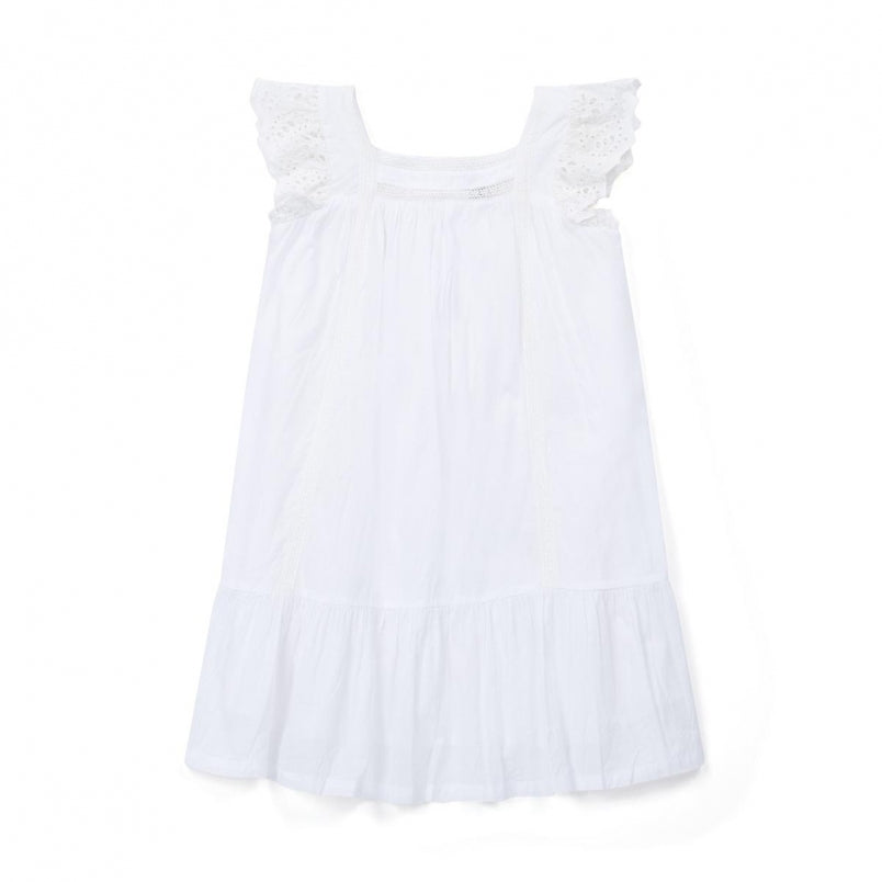 Girls White Cotton Dress