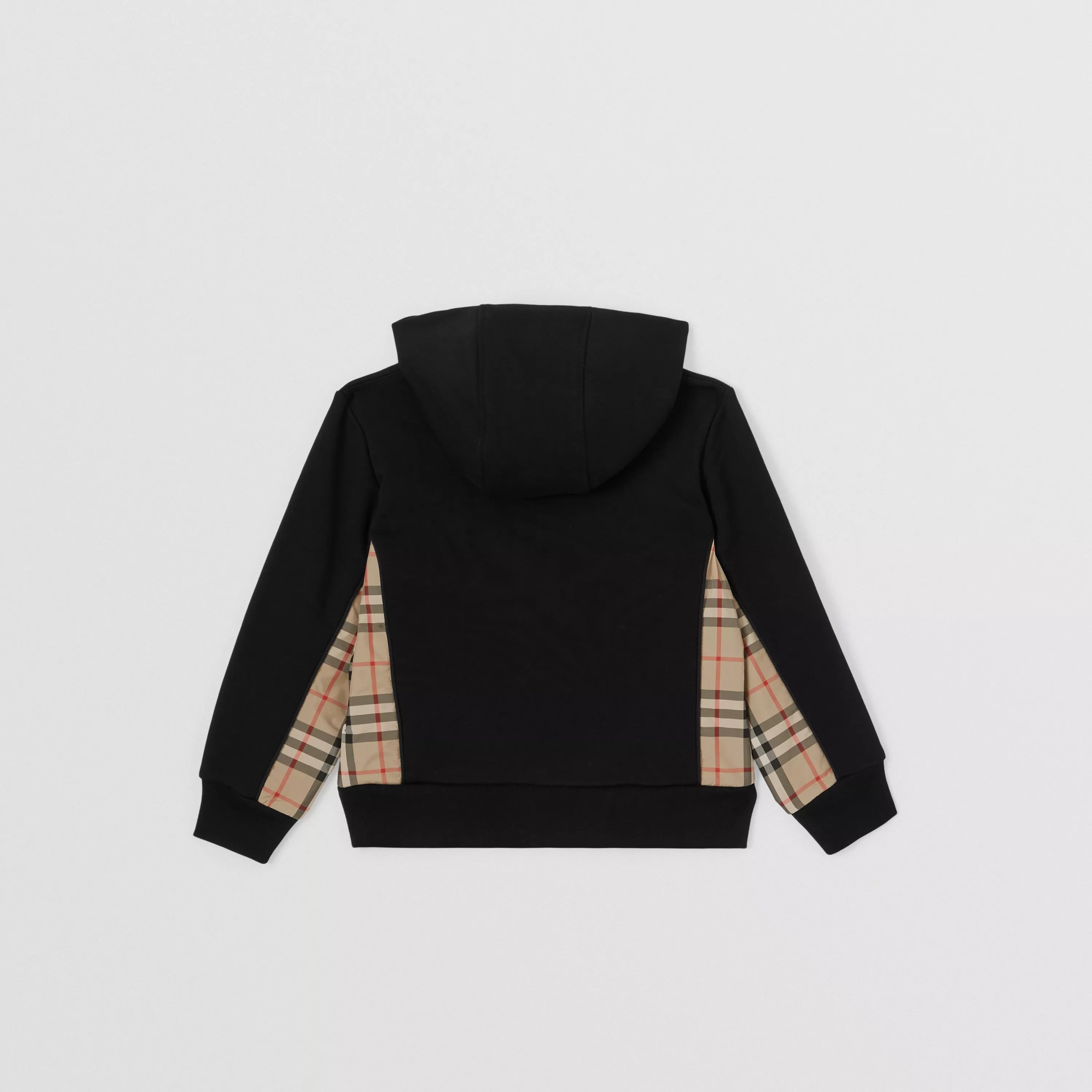 Boys & Girls Black Cotton Zip-Up Top