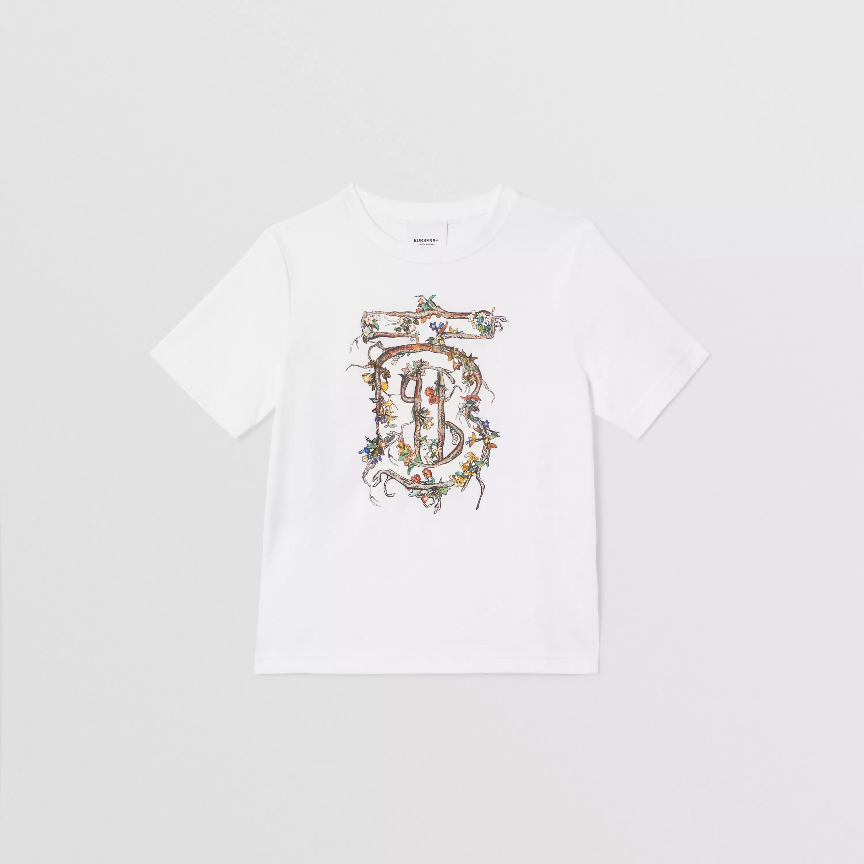 Boys & Girls White Logo Cotton T-Shirt