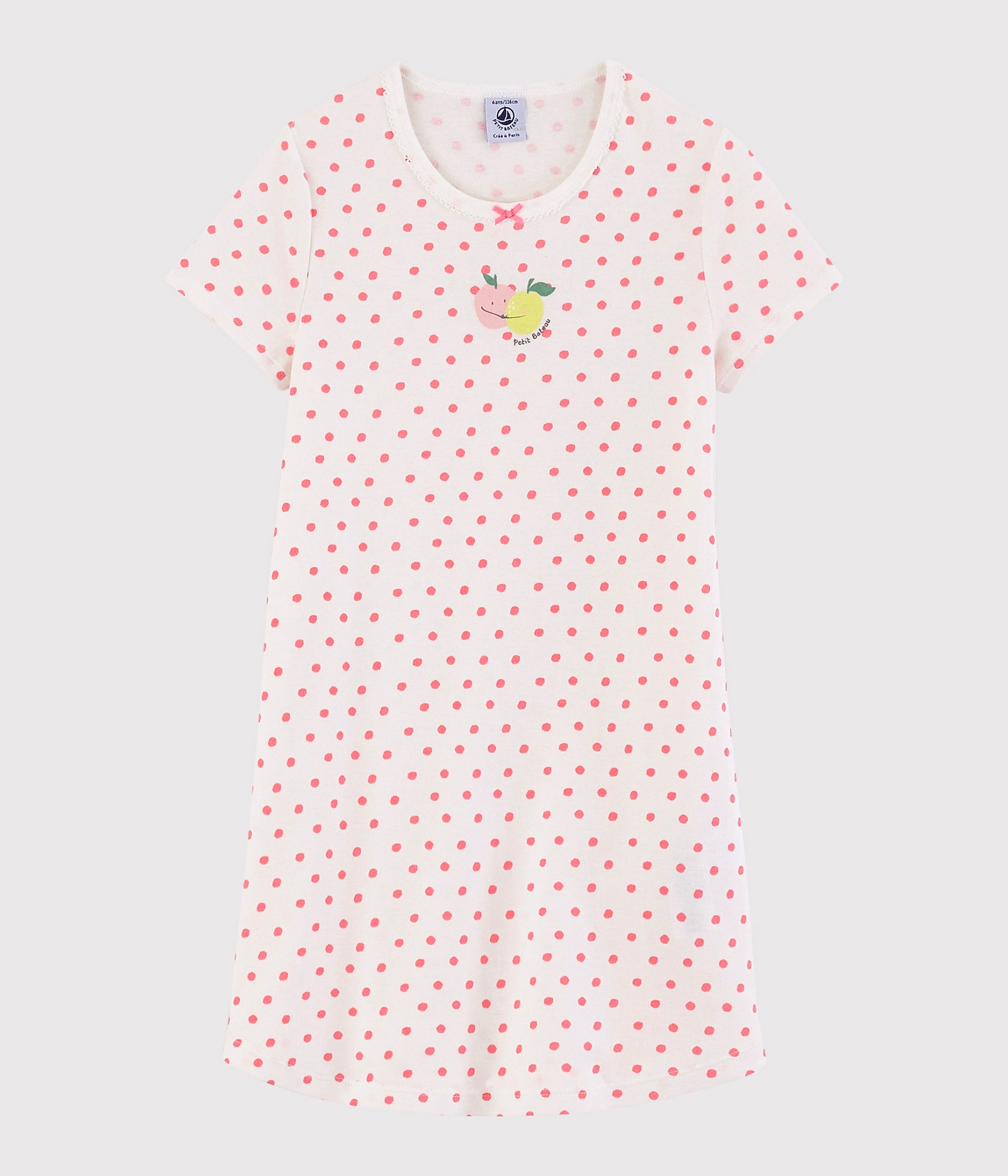 Girls Pink Dots Cotton Nightwear Set
