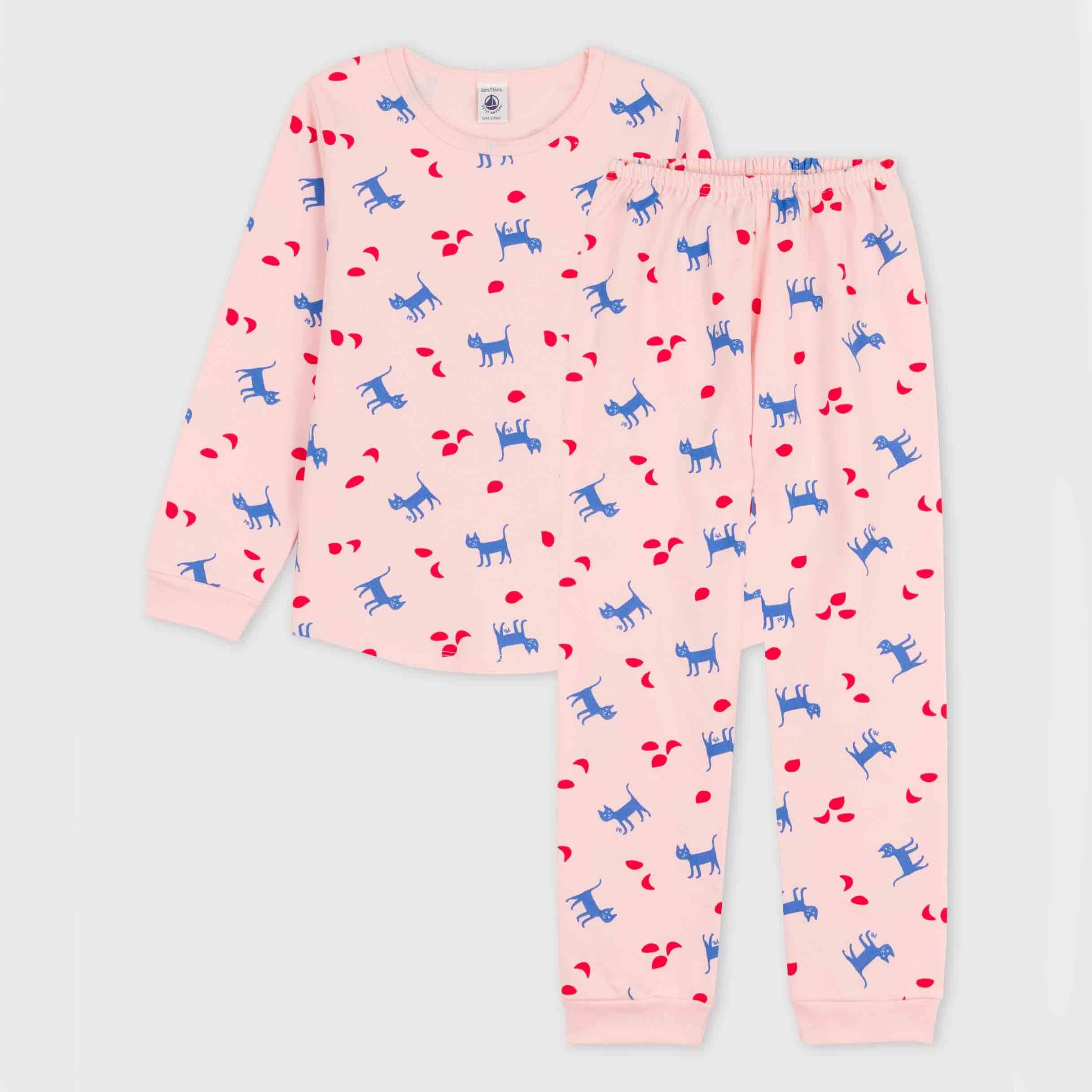 Girls Pink Printed Nightwear Set