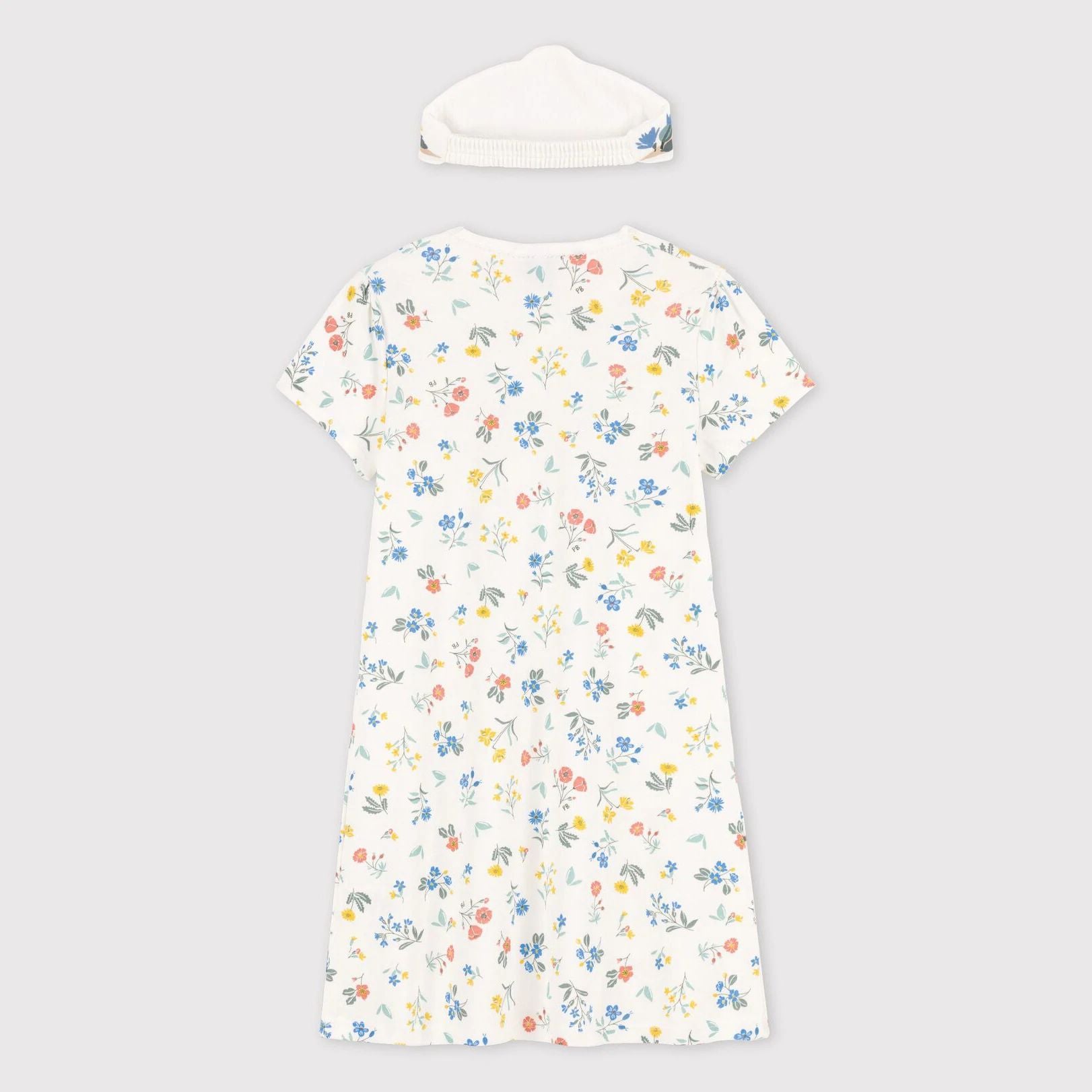 Girls White Cotton Dress Set
