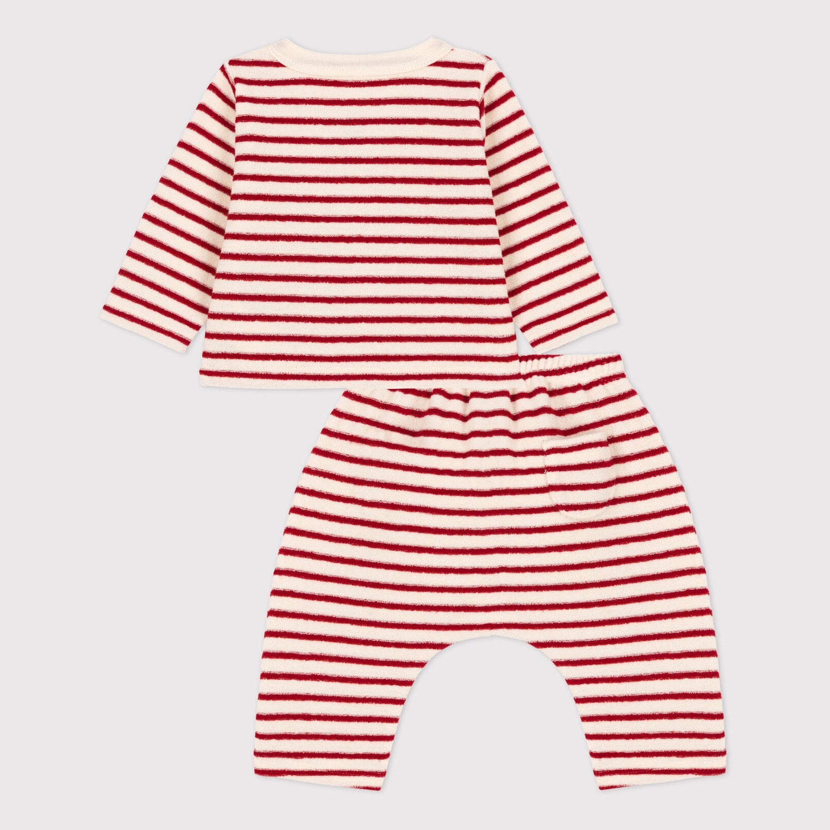 Baby Boys & Girls Red Stripes Cotton Set