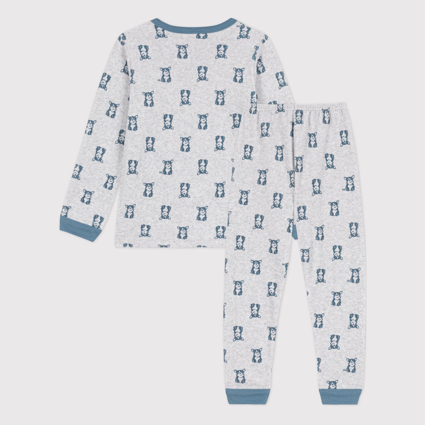 Boys Grey Printed Cotton Nightwear Set
