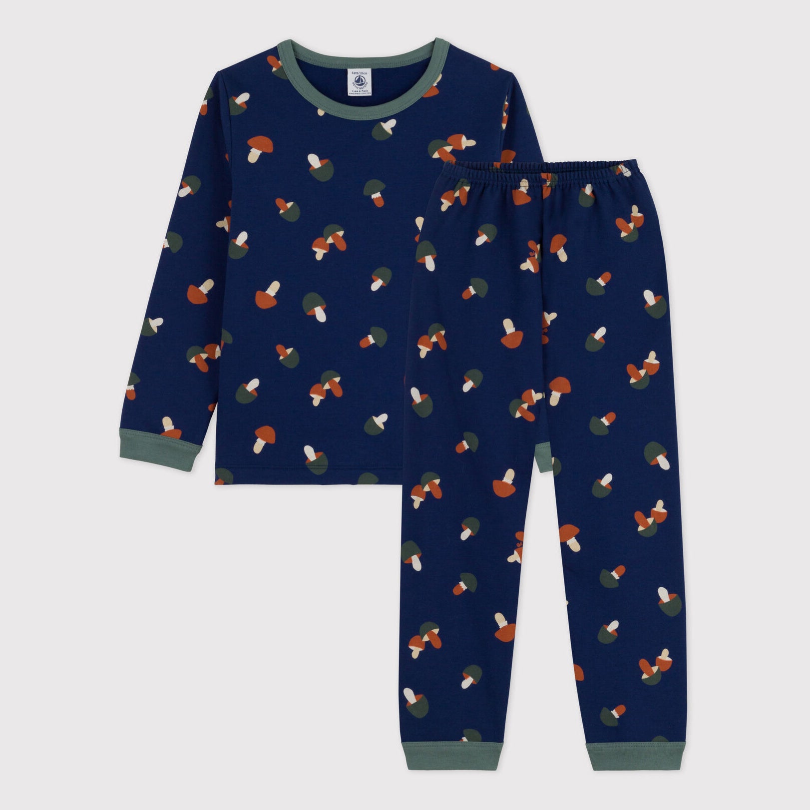 Boys Navy Printed Cotton Nightwear Set