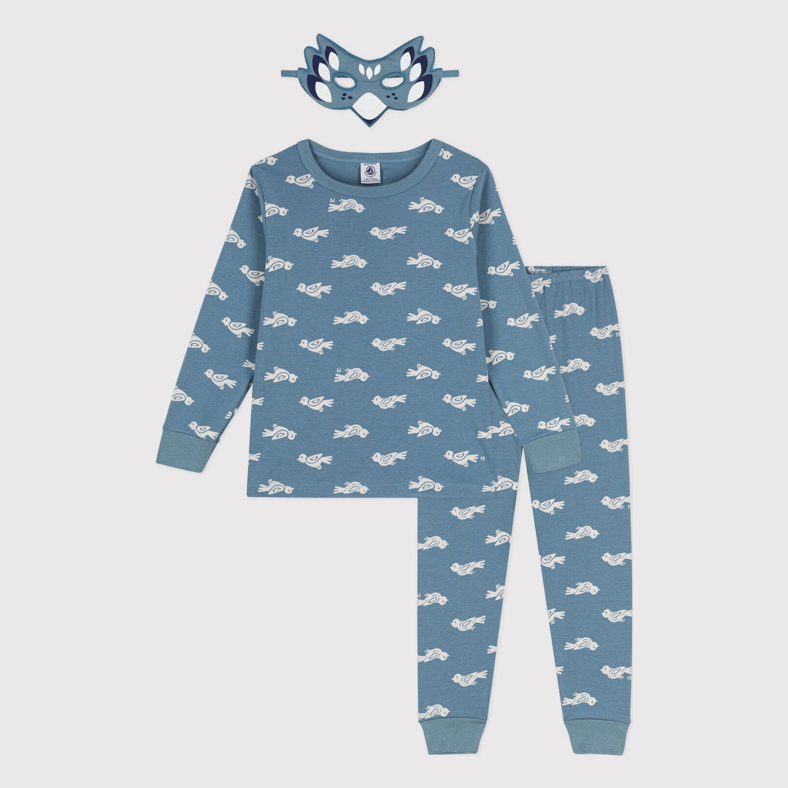 Boys Blue Printed Cotton Nightwear Set