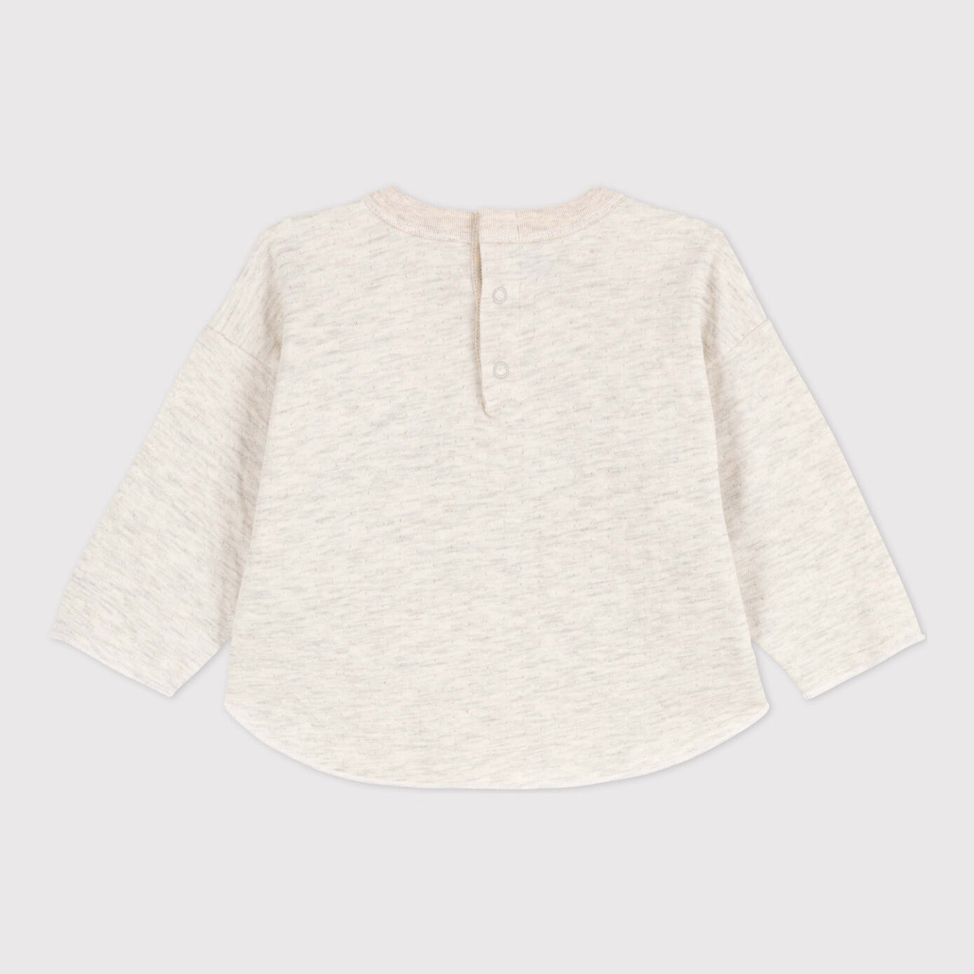 Baby Boys & Girls Light Grey Printed Cotton T-Shirt