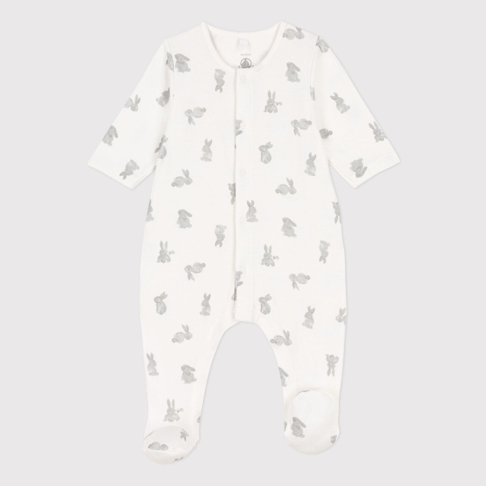 Baby Boys & Girls White Printed Cotton Babysuit