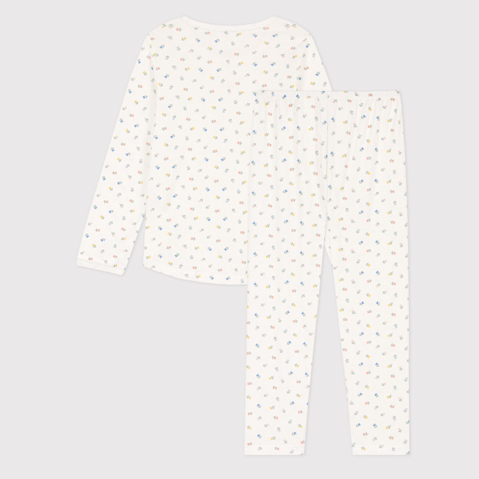 Girls White Floral Cotton Nightwear Set