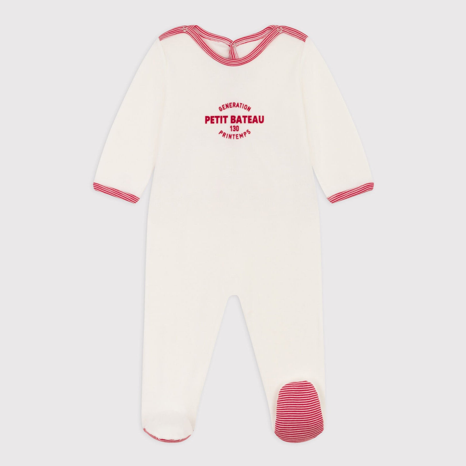 Baby Boys & Girls White Logo Cotton Babysuit