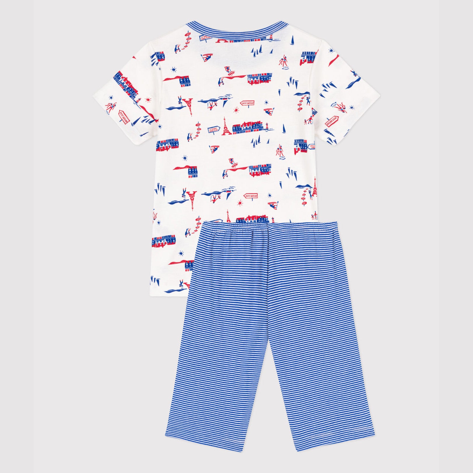 Boys Blue Printed Cotton Nightwear Set