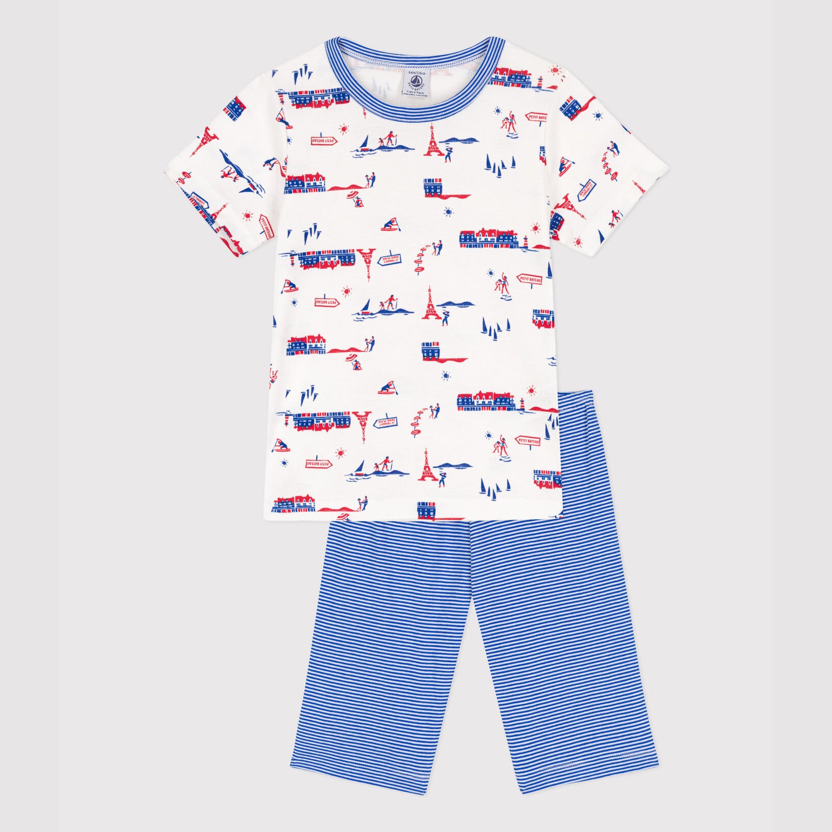 Boys Blue Printed Cotton Nightwear Set