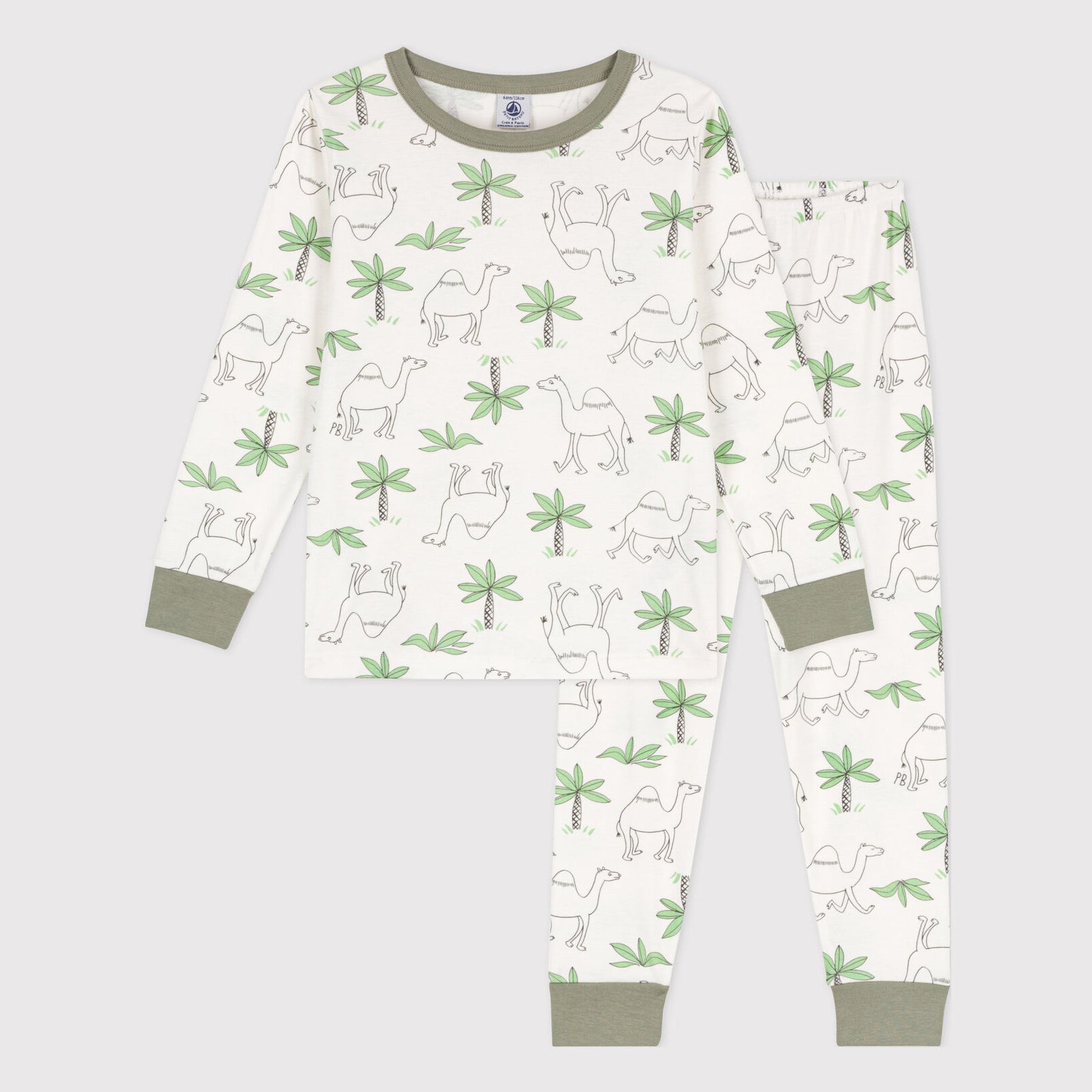 Boys White Printed Cotton Nightwear Set