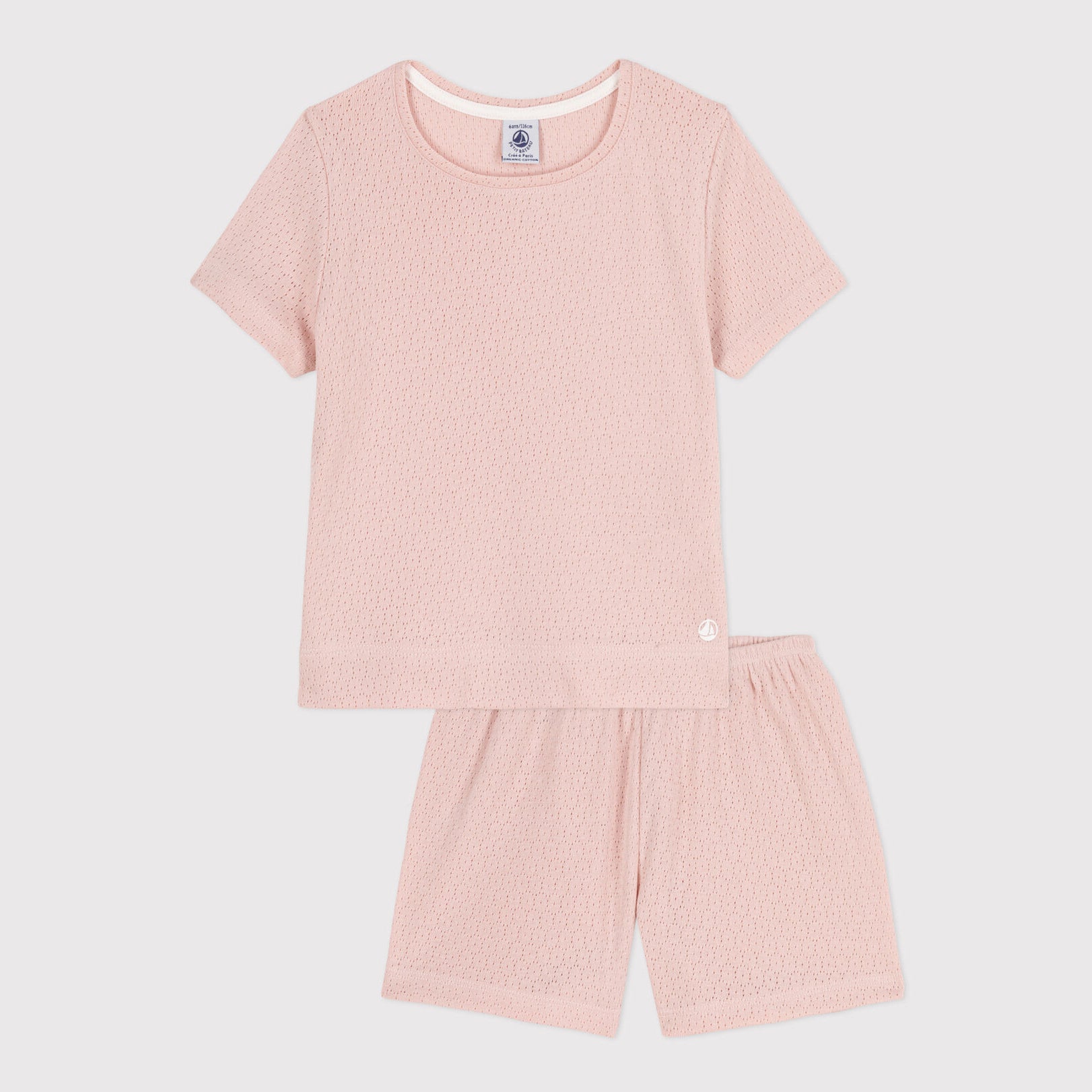 Girls Pink Hollow Cotton Nightwear Set