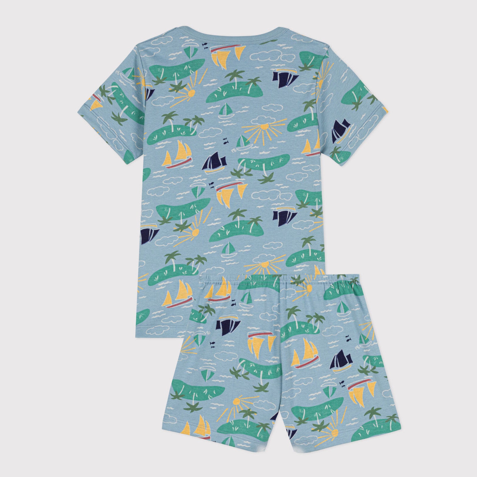 Boys Blue Printed Cotton Nightwear Set