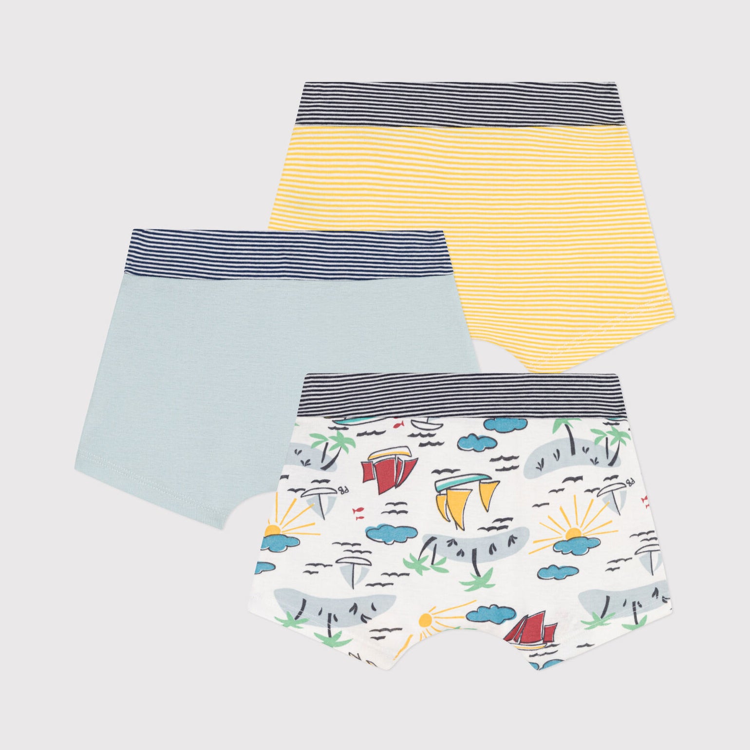 Boys Multicolor Stripes Cotton Underwear Set(3 Pack)