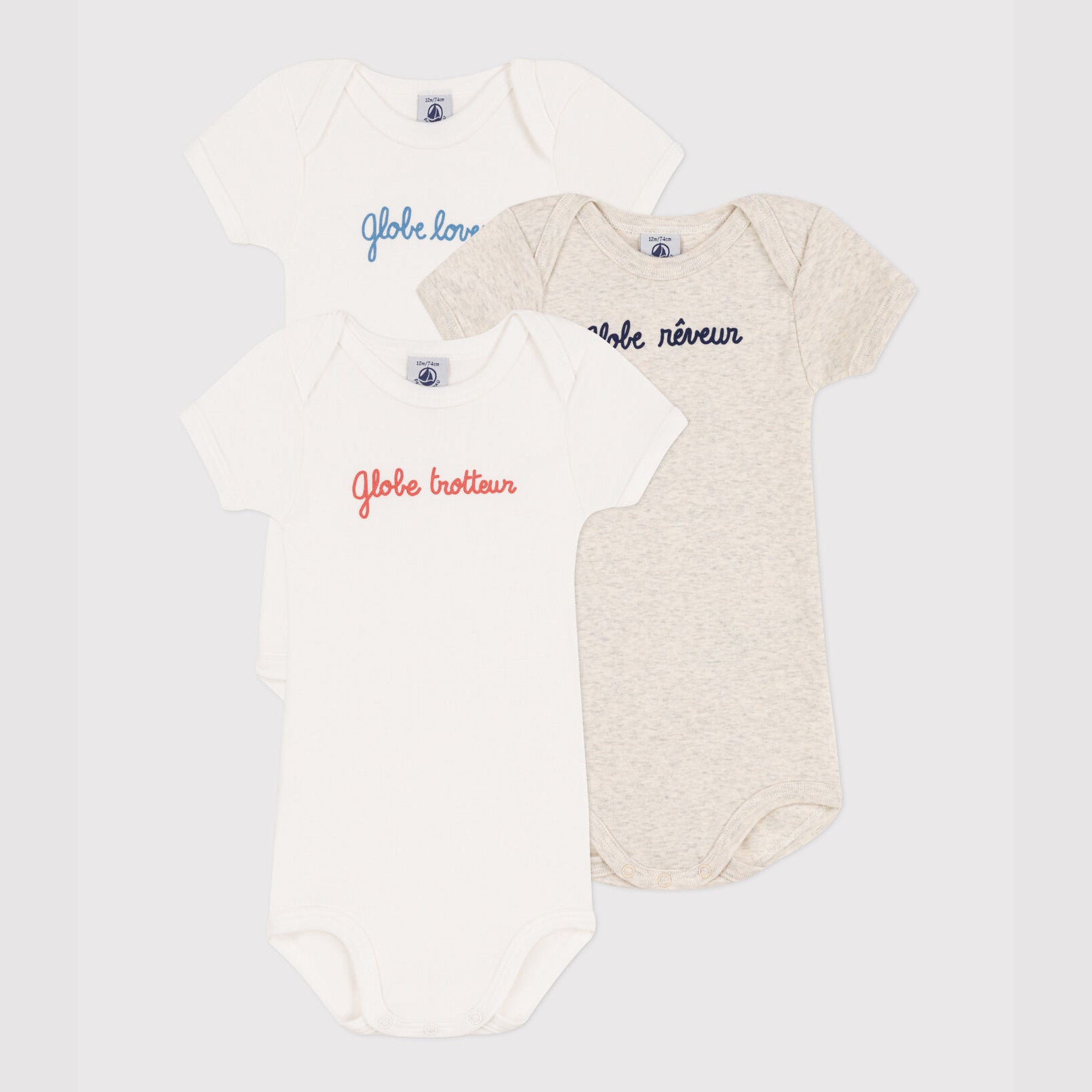 Baby Boys & Girls White Cotton Babysuit Set(3 Pack)