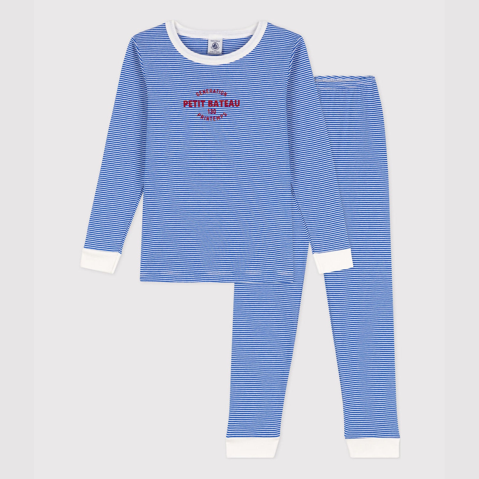 Boys Blue Stripes Cotton Nightwear Set