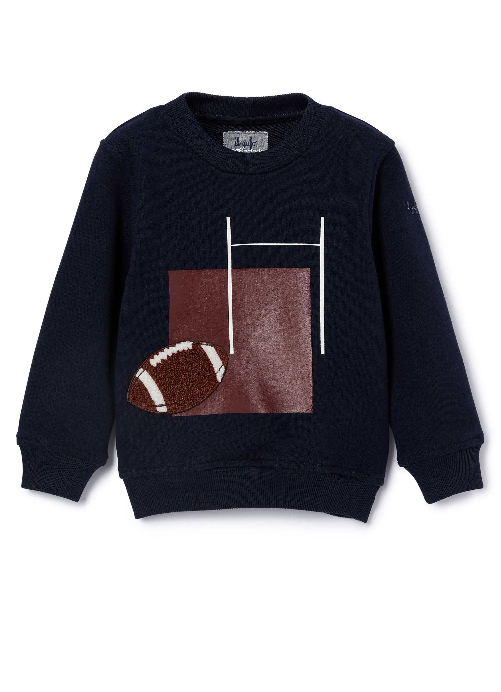 Boys Navy Blue Cotton Sweatshirt