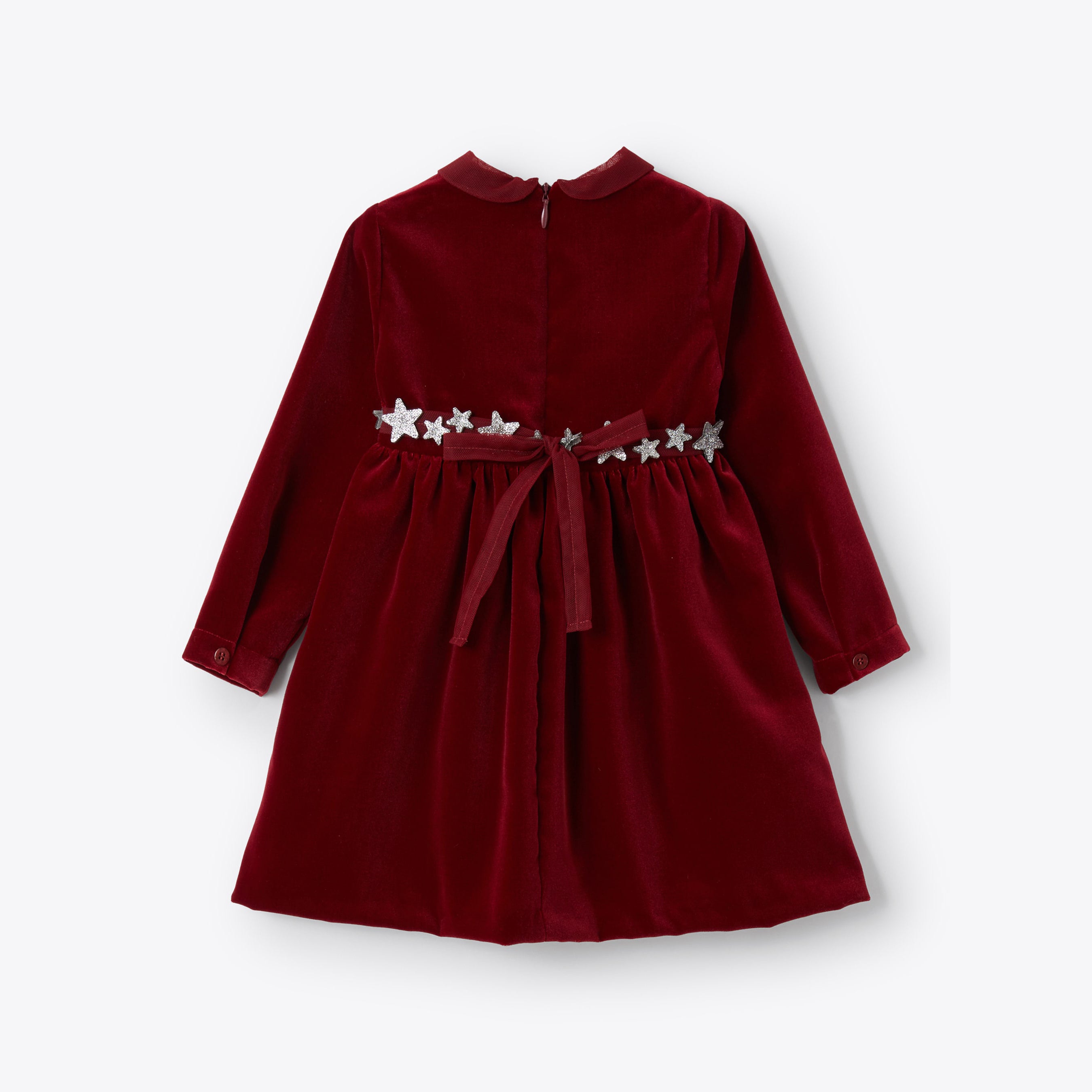 Girls Wine Red Velvet Dress