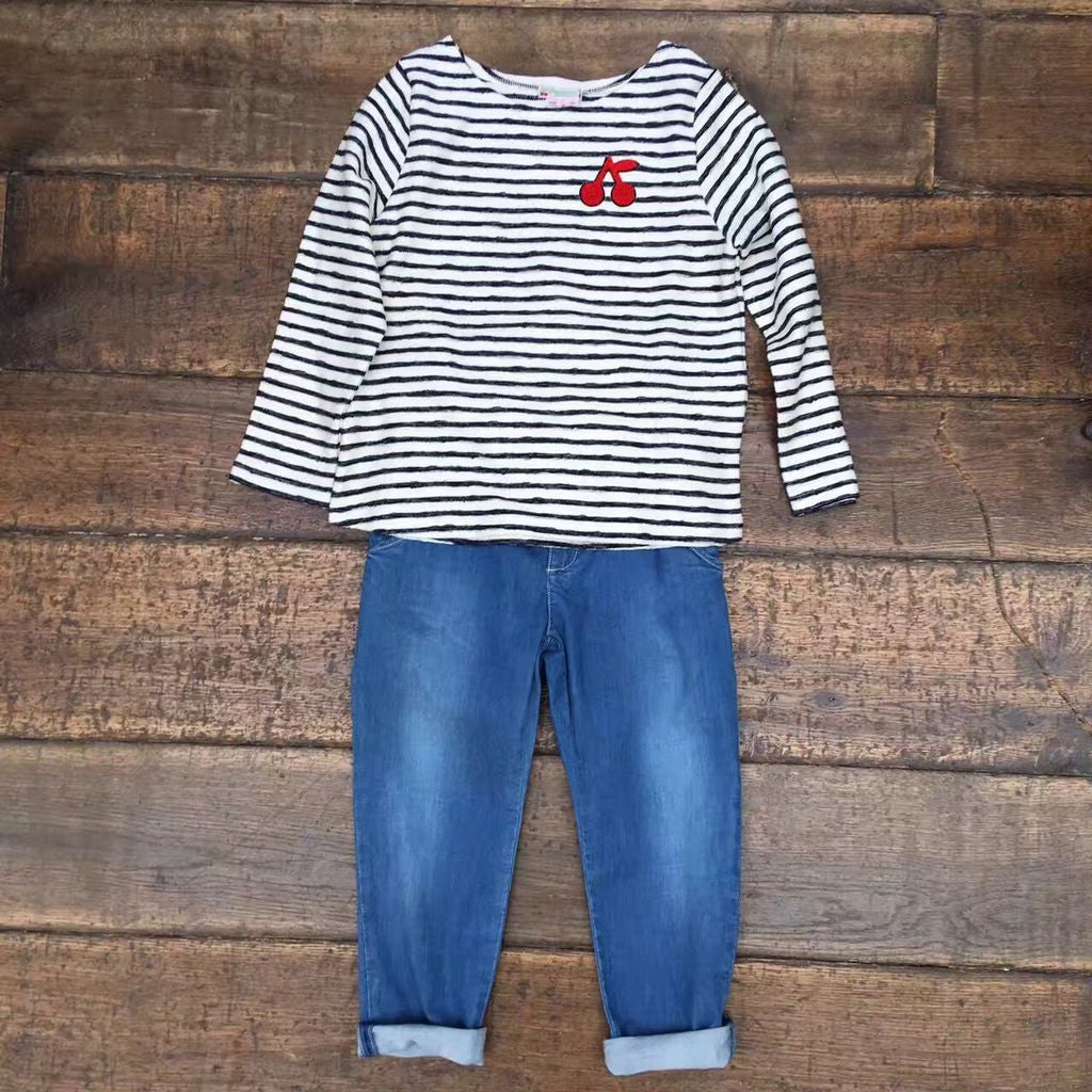 女大童蓝色薄款牛仔裤 - CÉMAROSE | Children's Fashion Store
