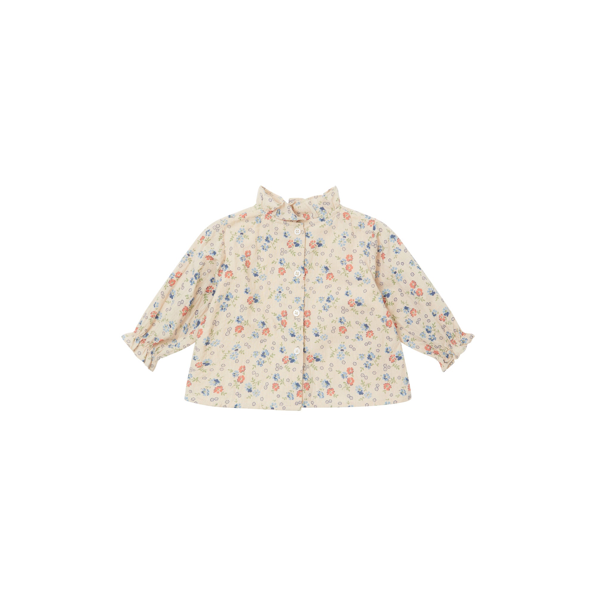 Baby Girls Beige Floral Shirt