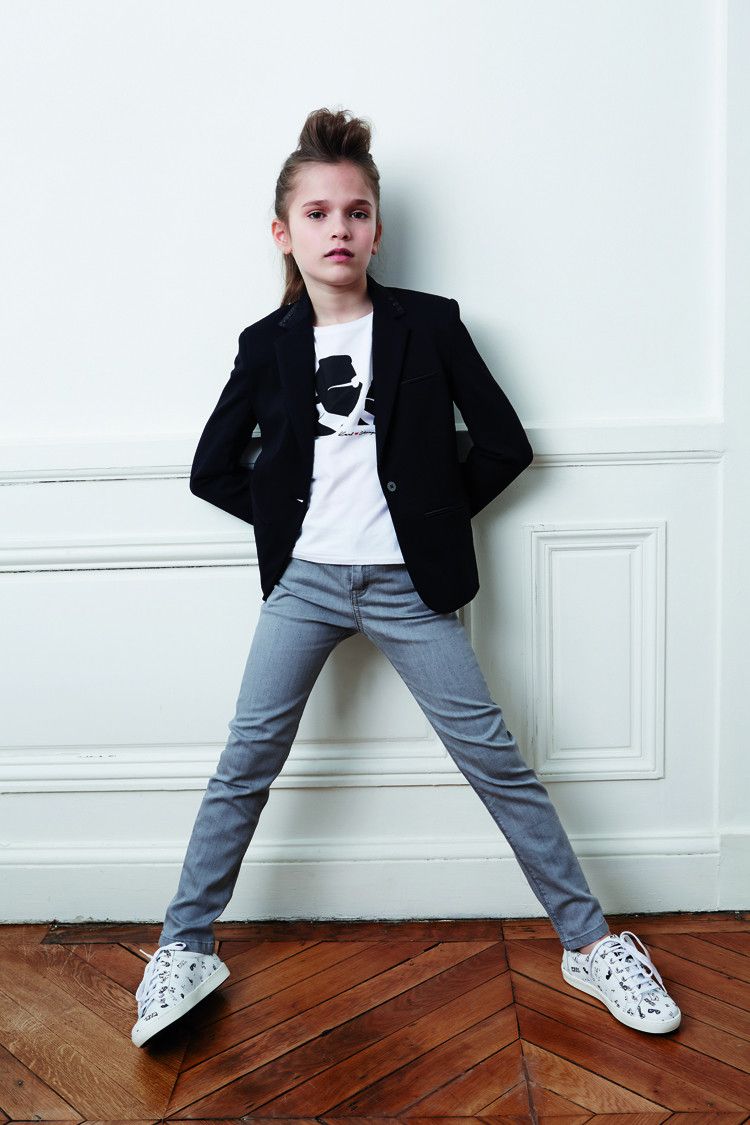 Girls White Cotton T-Shirt With Karl Head Logo - CÉMAROSE | Children's Fashion Store - 2
