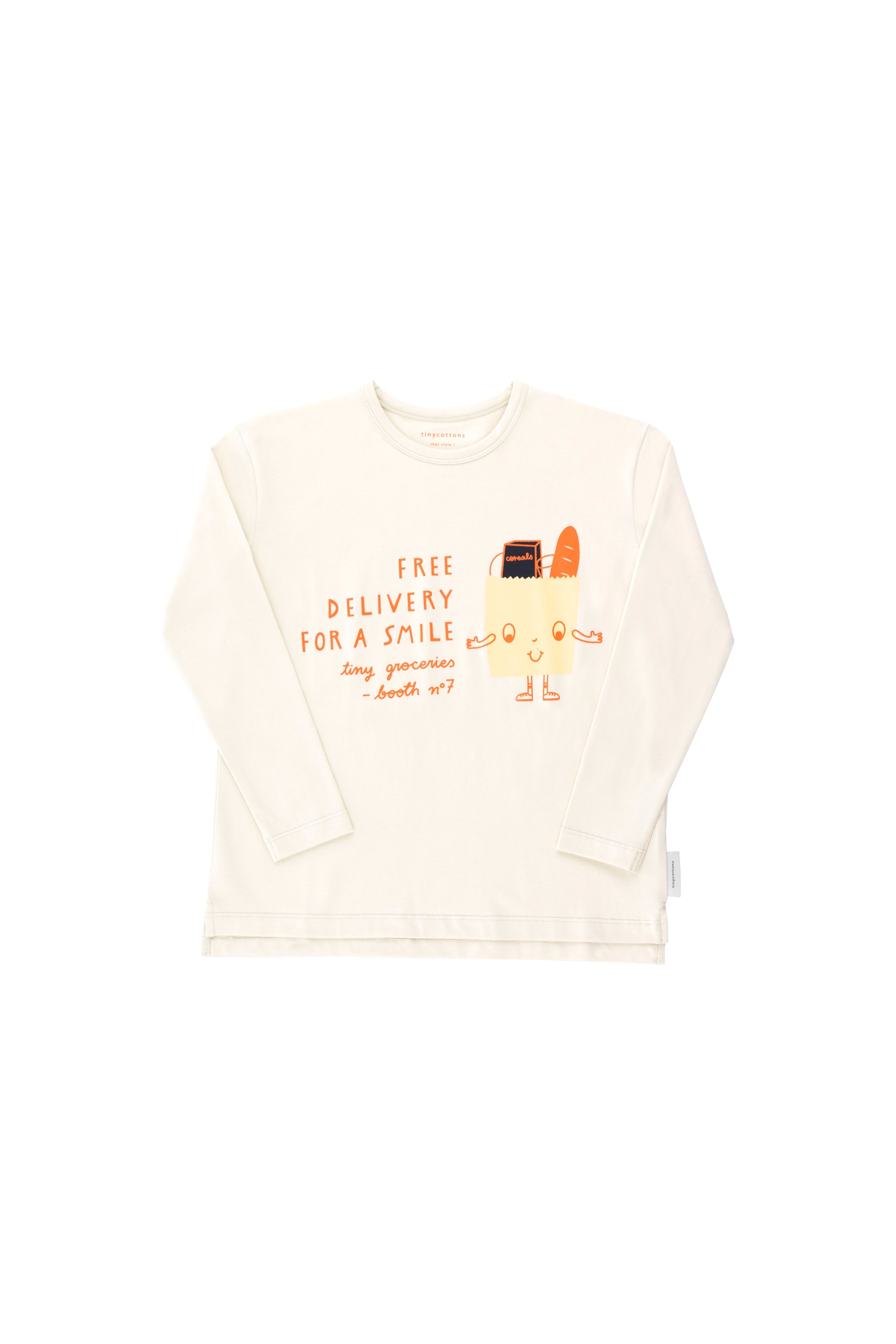 Girls Beige & Eggnog Cotton T-shirt
