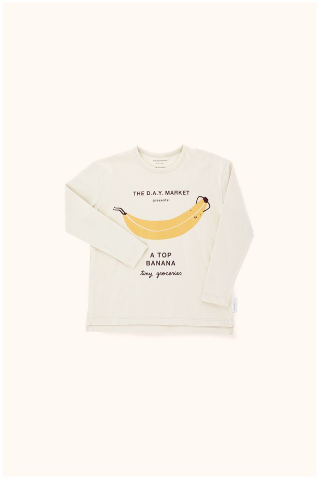 Girls Beige & Sand Pima Cotton T-shirt