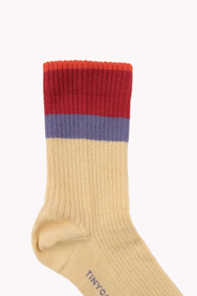 Boys & Girls Beige Striped Cotton Socks