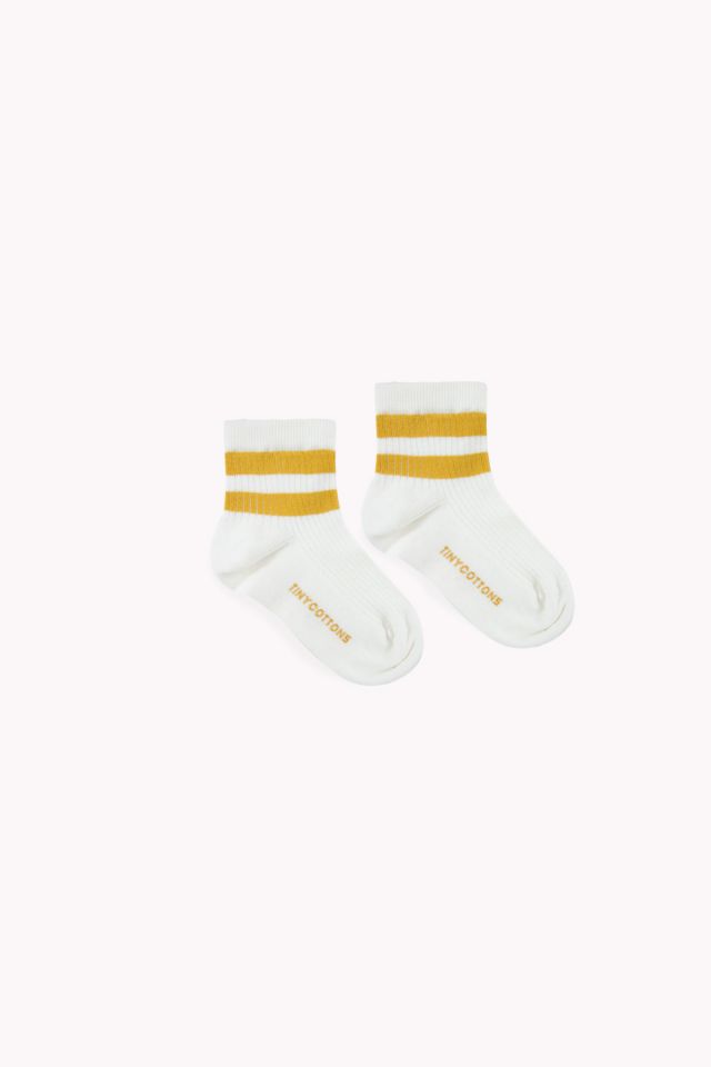 Boys & Girls White & Yellow Striped Cotton Socks