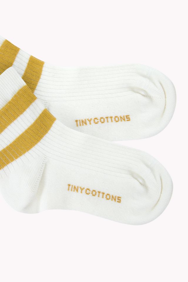 Boys & Girls White & Yellow Striped Cotton Socks