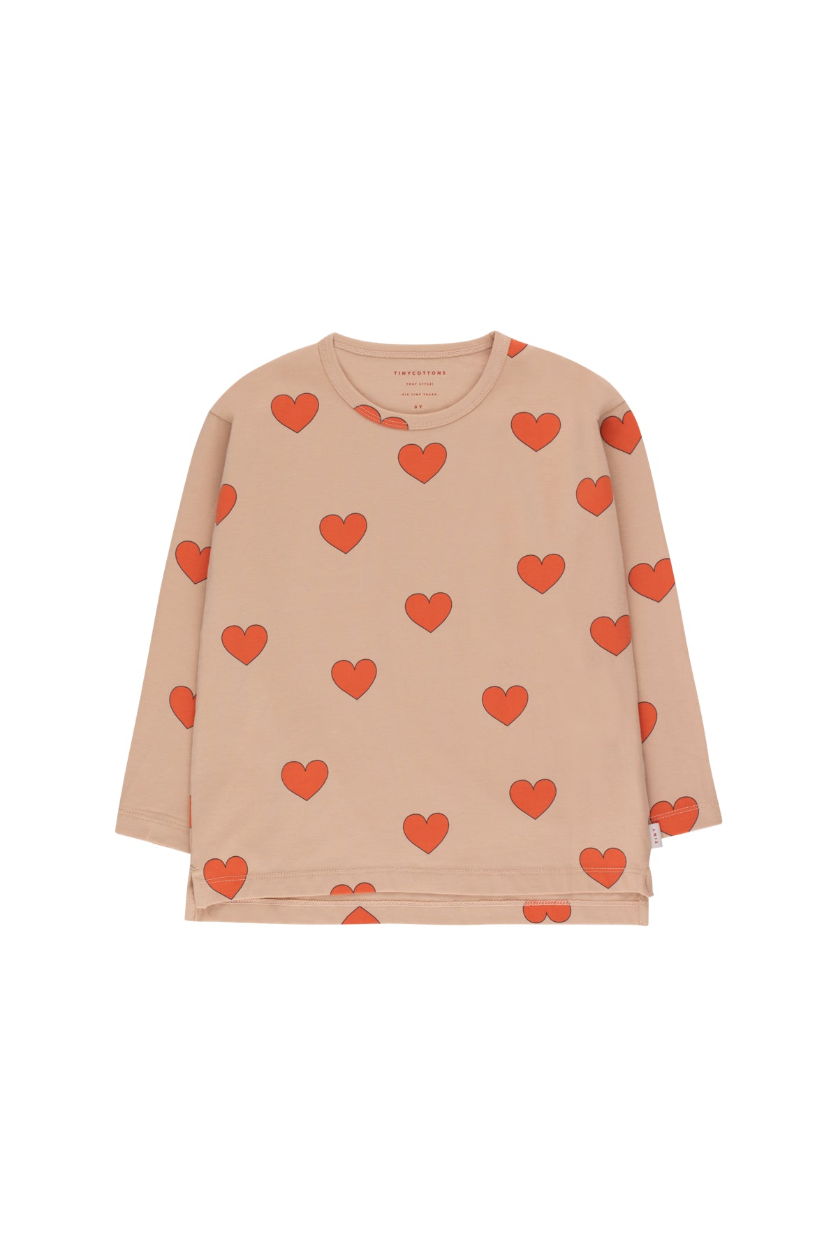 Boys & Girls Light Nude Red Hearts T-Shirt